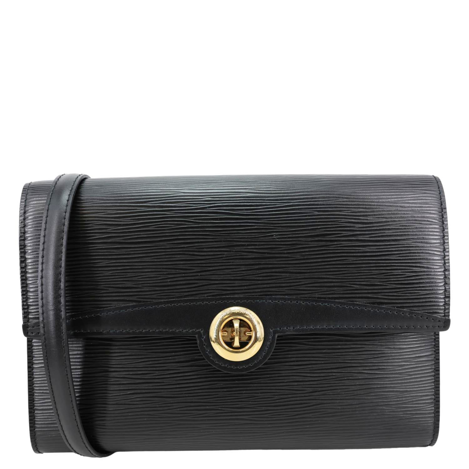 LOUIS VUITTON Arche Pochette Epi Leather Shoulder Bag Black