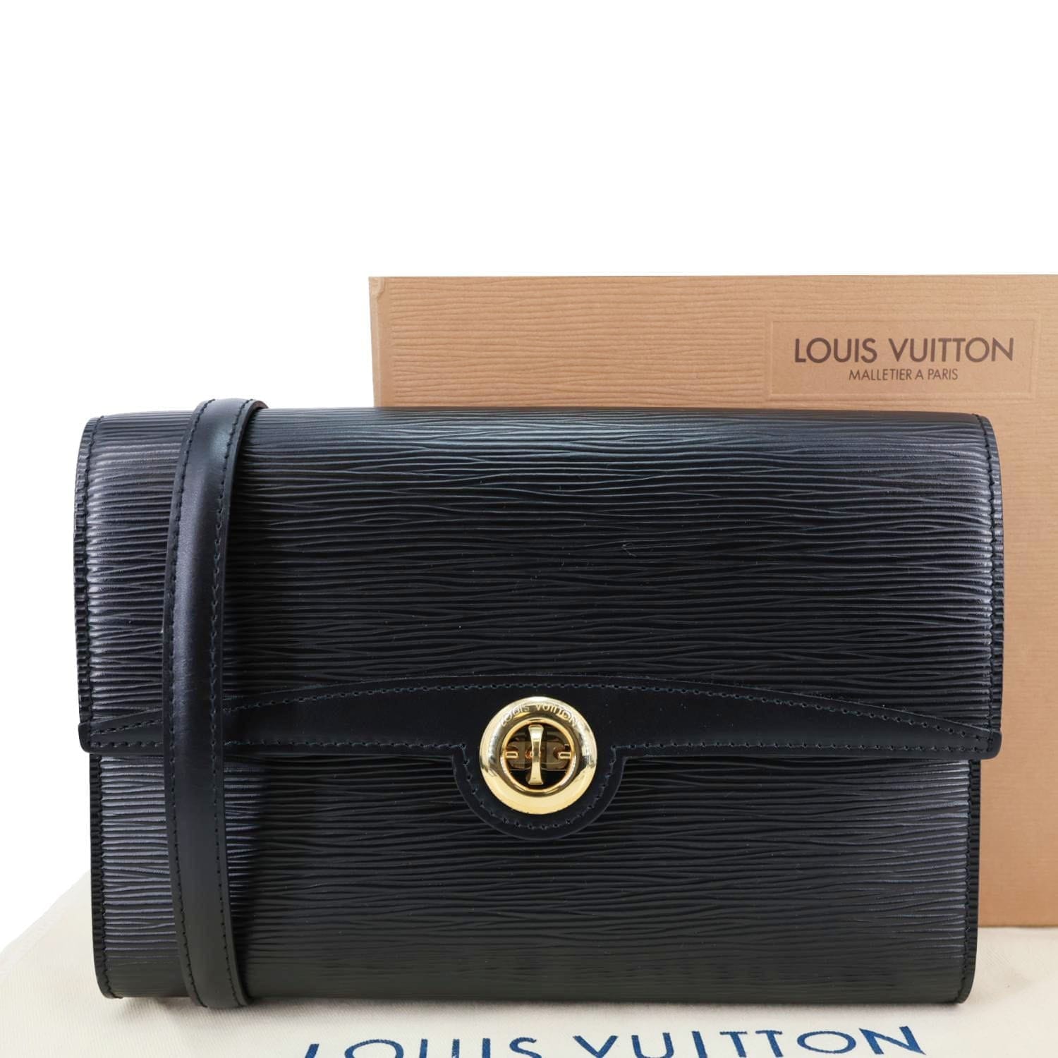 LOUIS VUITTON Arche Pochette Epi Leather Shoulder Bag Black