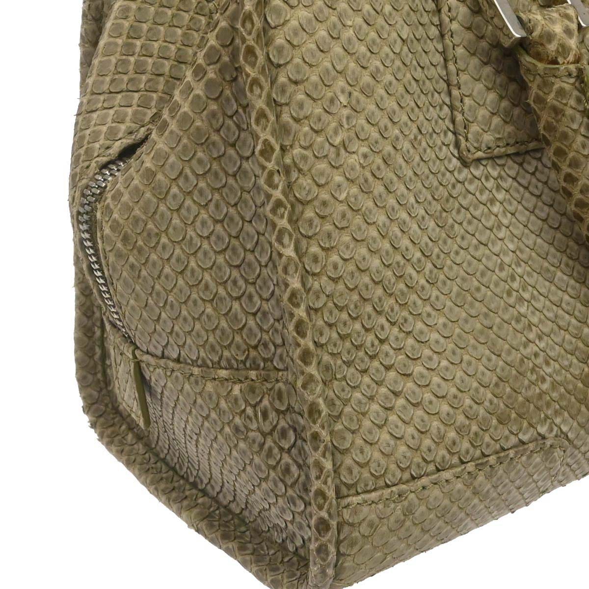 Loewe * Beige Python Amazona 28 Handbag