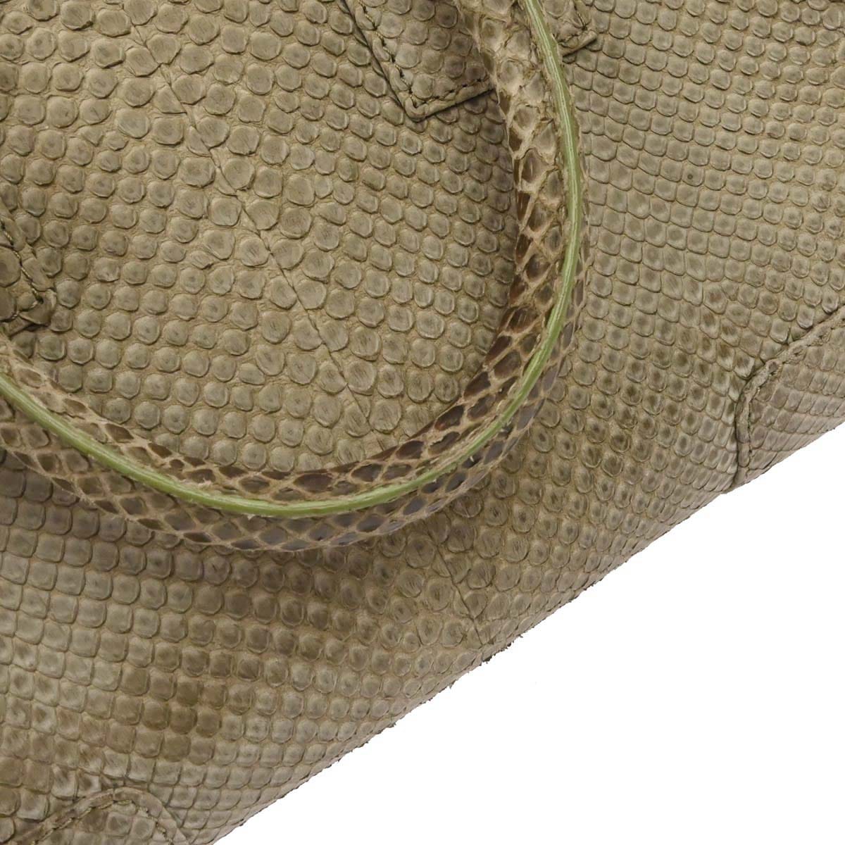 Loewe * Beige Python Amazona 28 Handbag