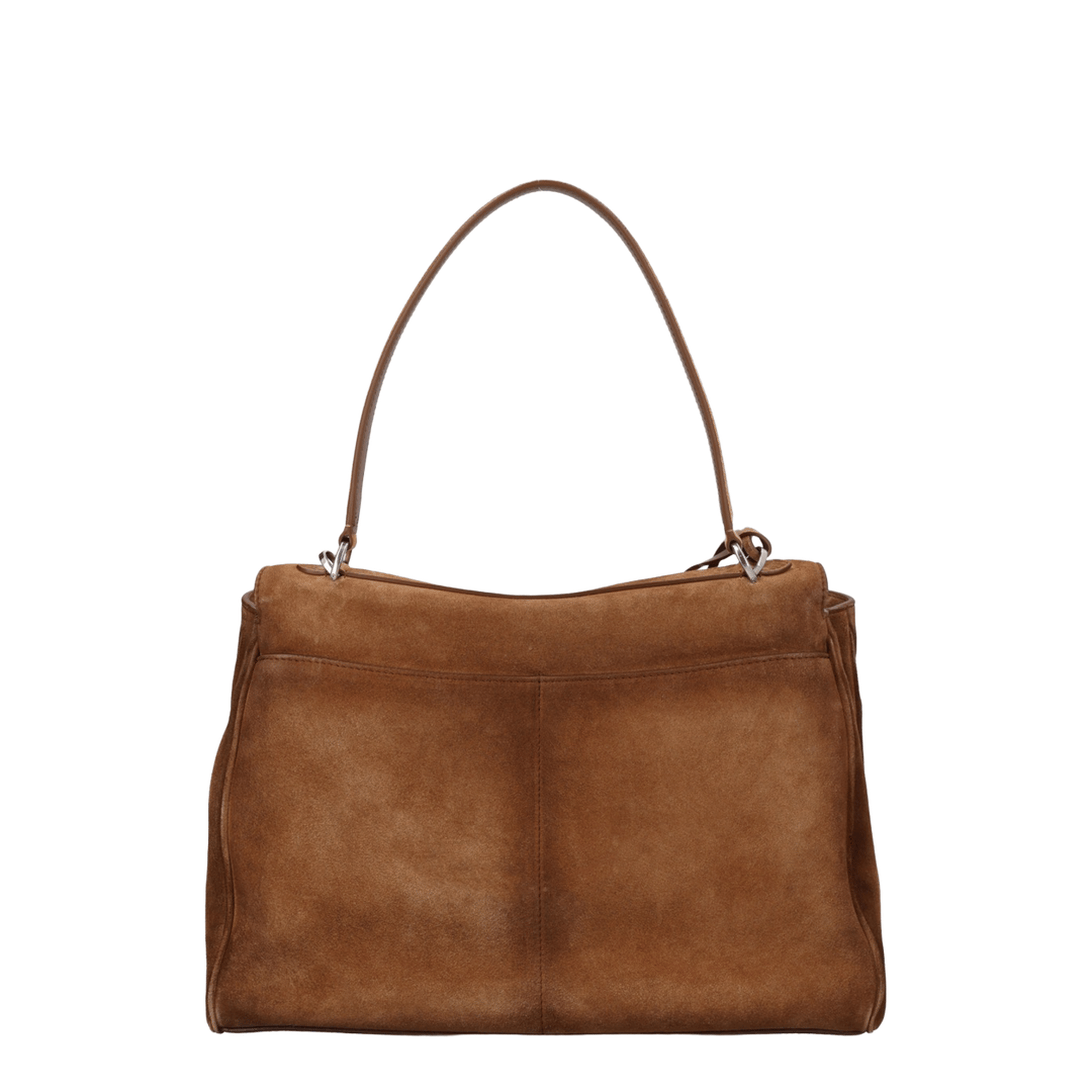 Balenciaga Rodeo Medium Waxed Suede Calfskin Handbag - Camel