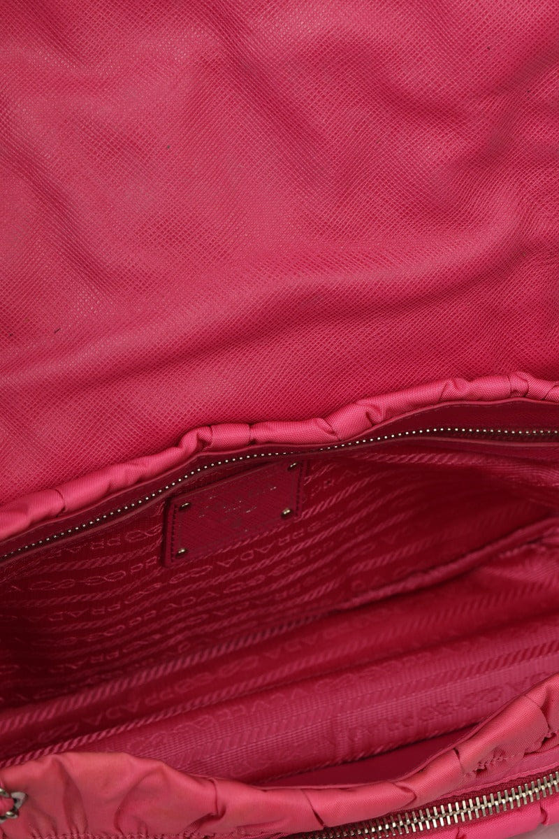 Prada Tessuto Gaufre Flap Chain Shoulder Bag