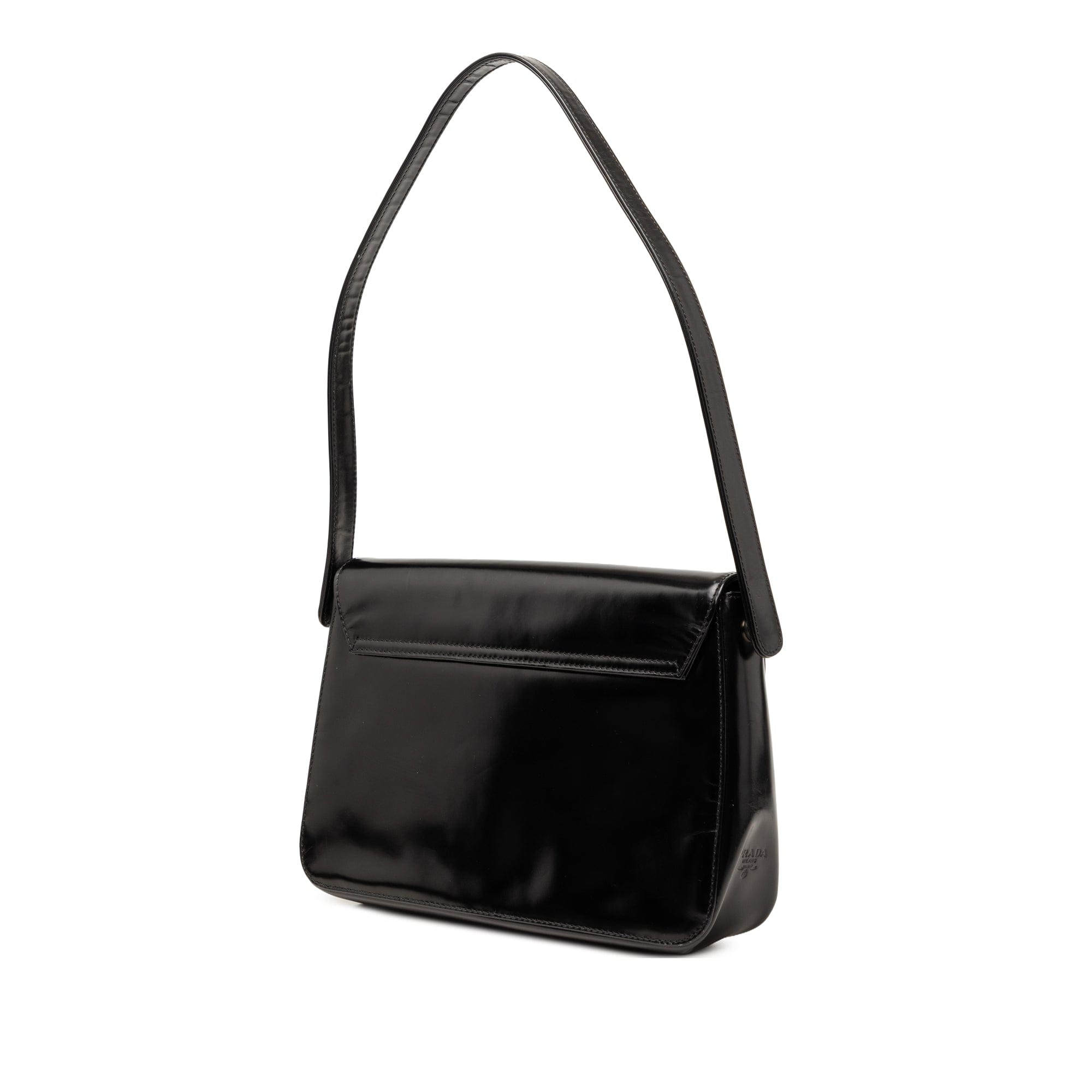 Prada Spazzolato Leather Flap Shoulder Bag