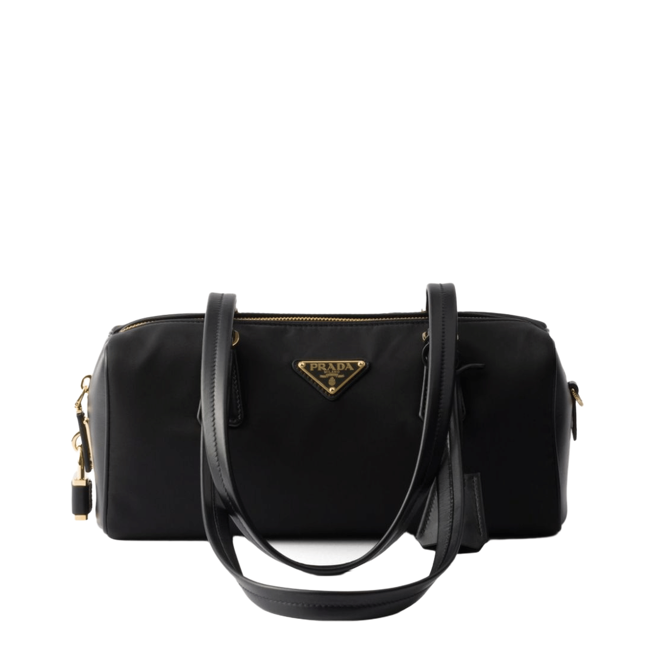 Prada Medium Re - Nylon and Leather Tote - Black