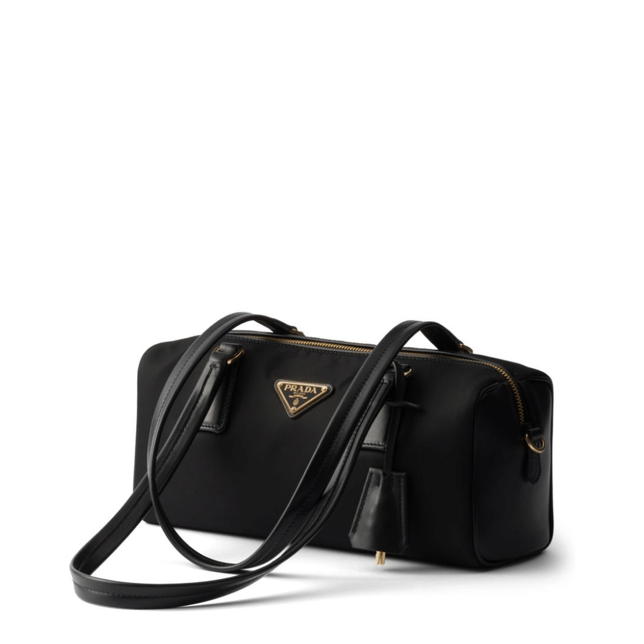 Prada Medium Re - Nylon and Leather Tote - Black