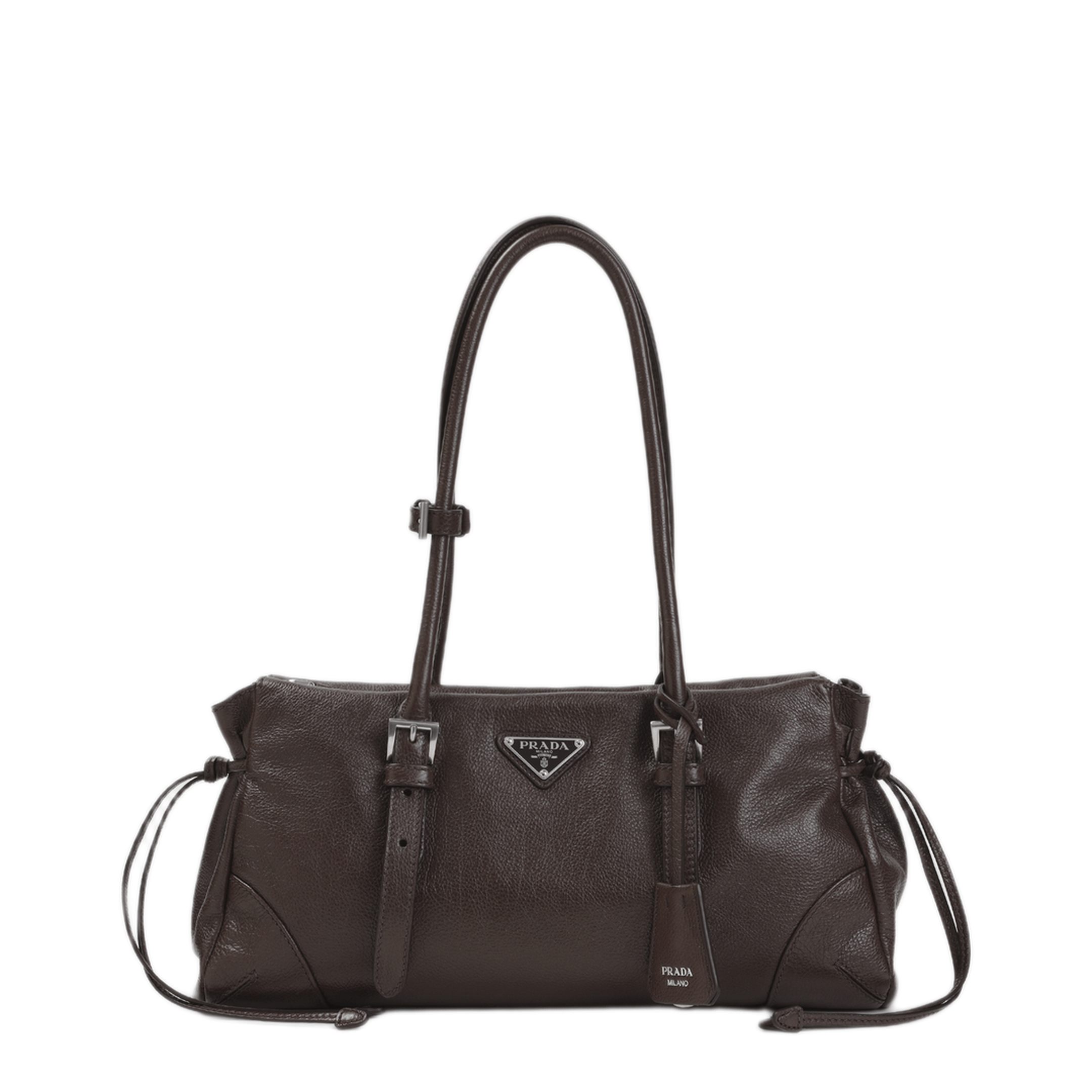 Prada Medium Calfskin Tote - Chestnut Brown