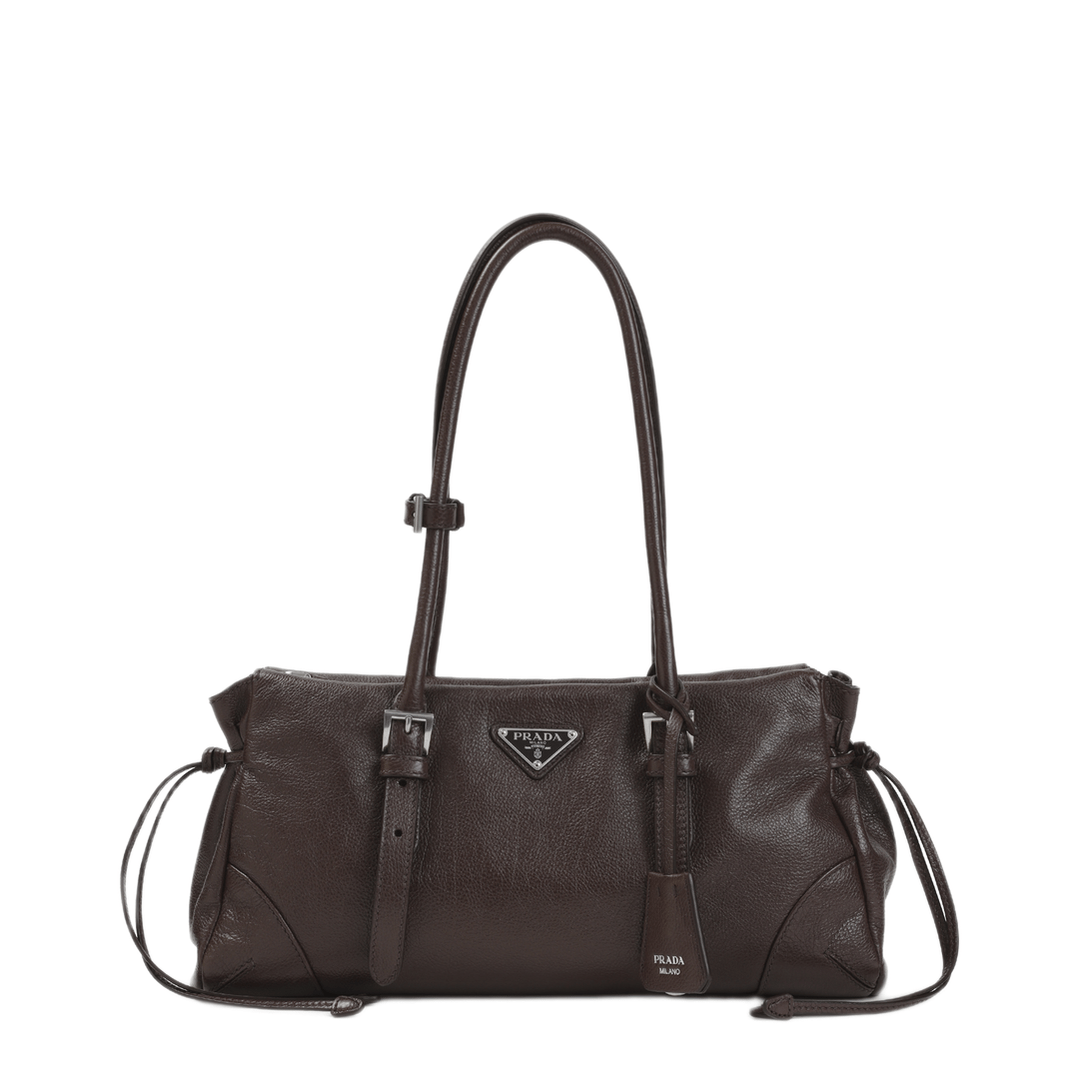 Prada Medium Calfskin Tote - Chestnut Brown