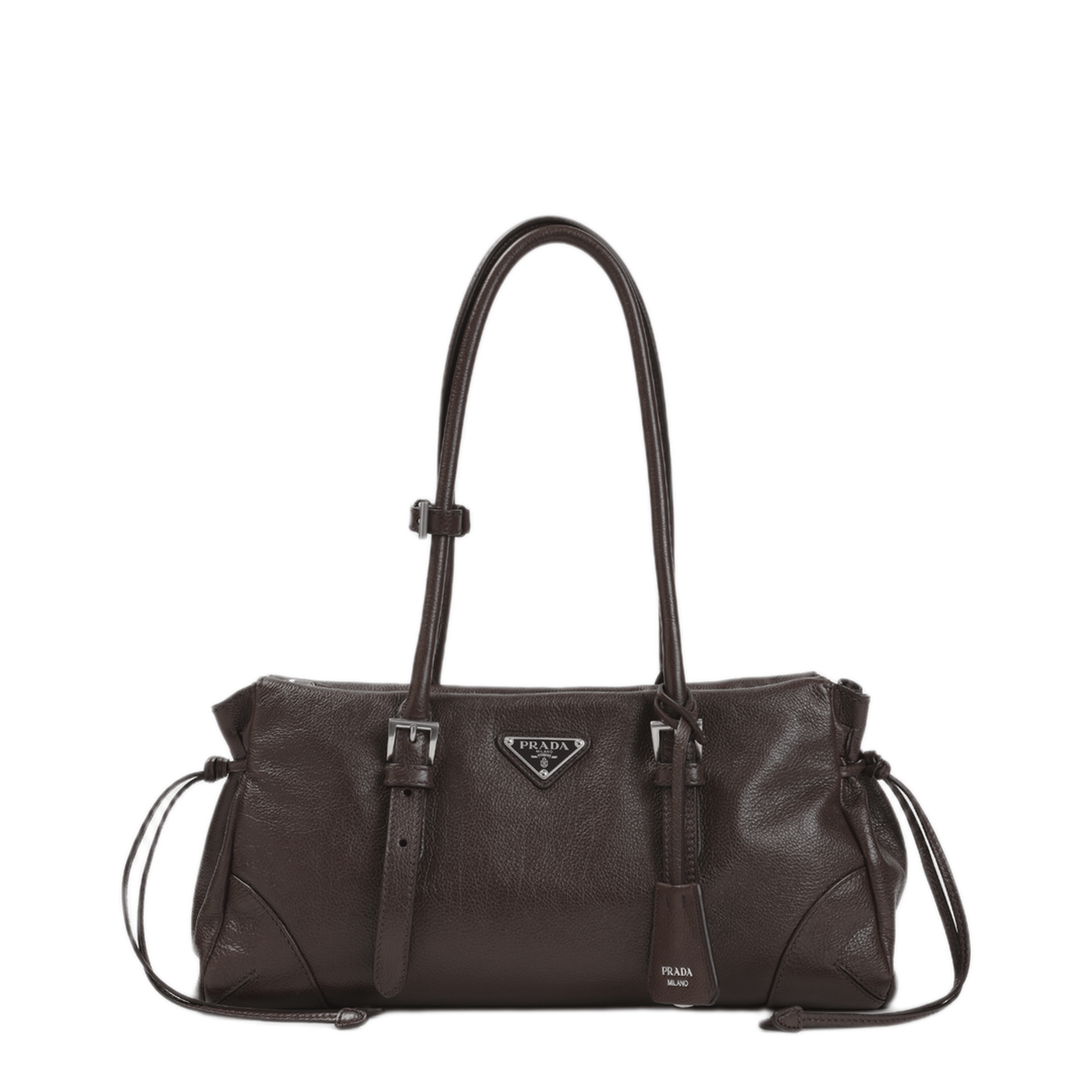 Prada Medium Calfskin Tote - Chestnut Brown