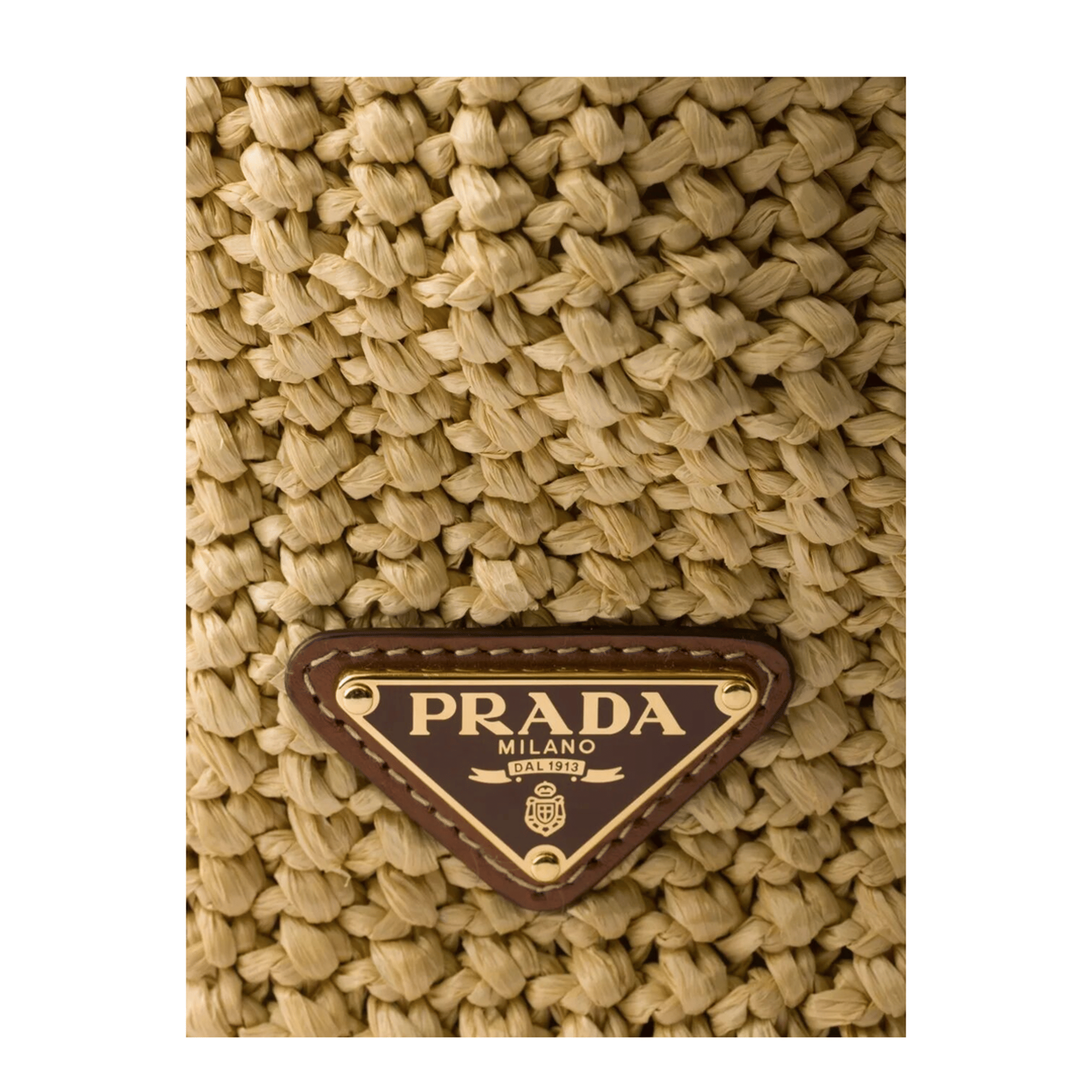 Prada Raffia - Effect Yarn Tote - Tan