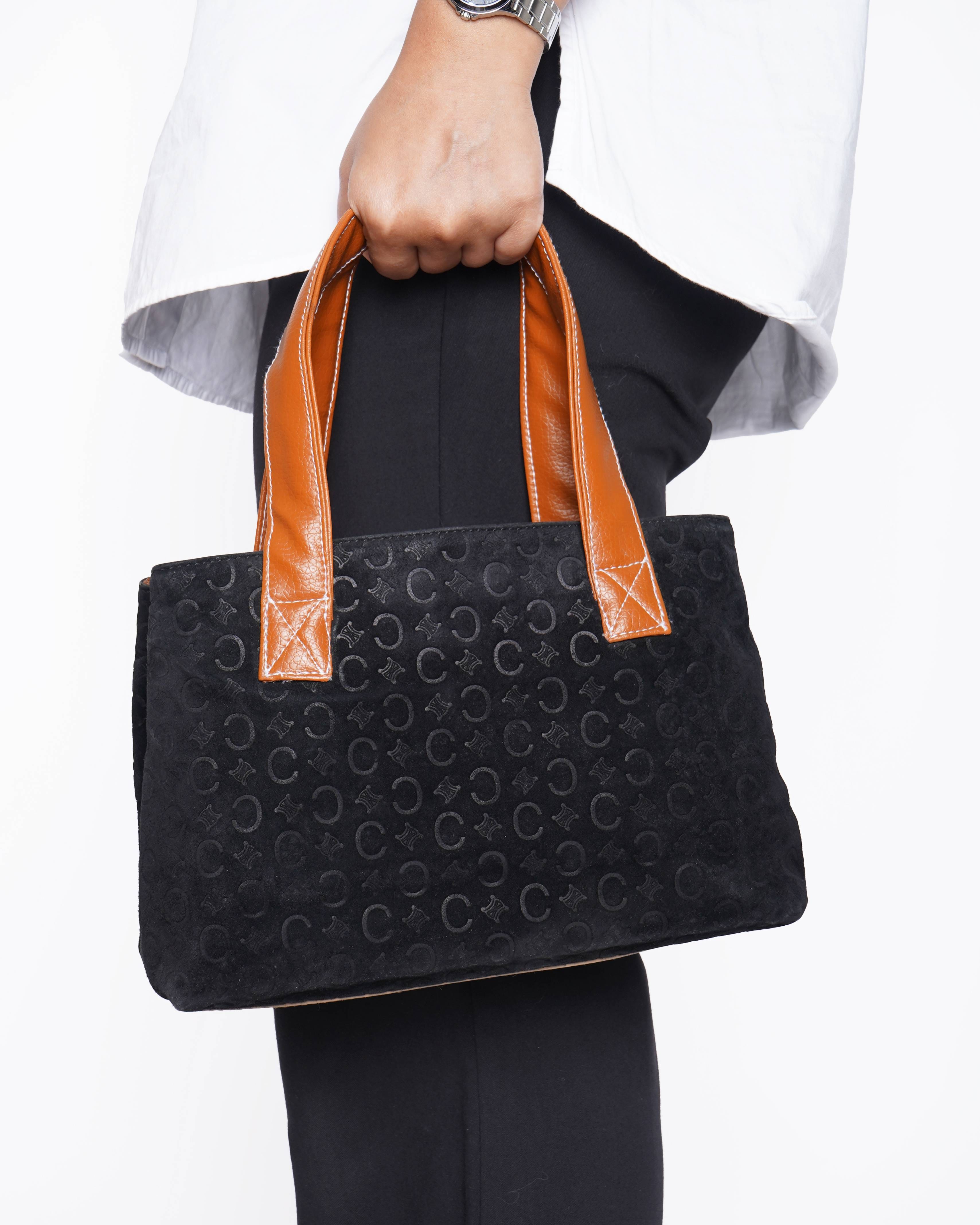 Celine Suede tote handbag