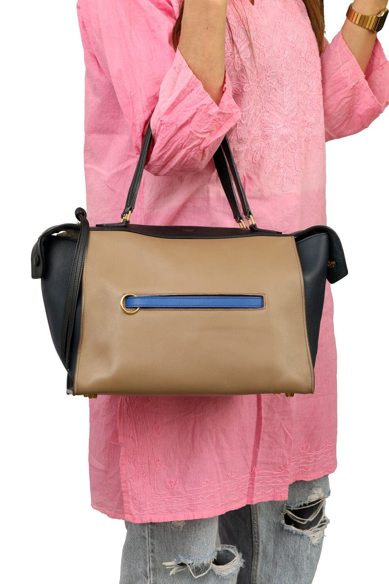 Celine Tri Color Leather Ring Tote Bags