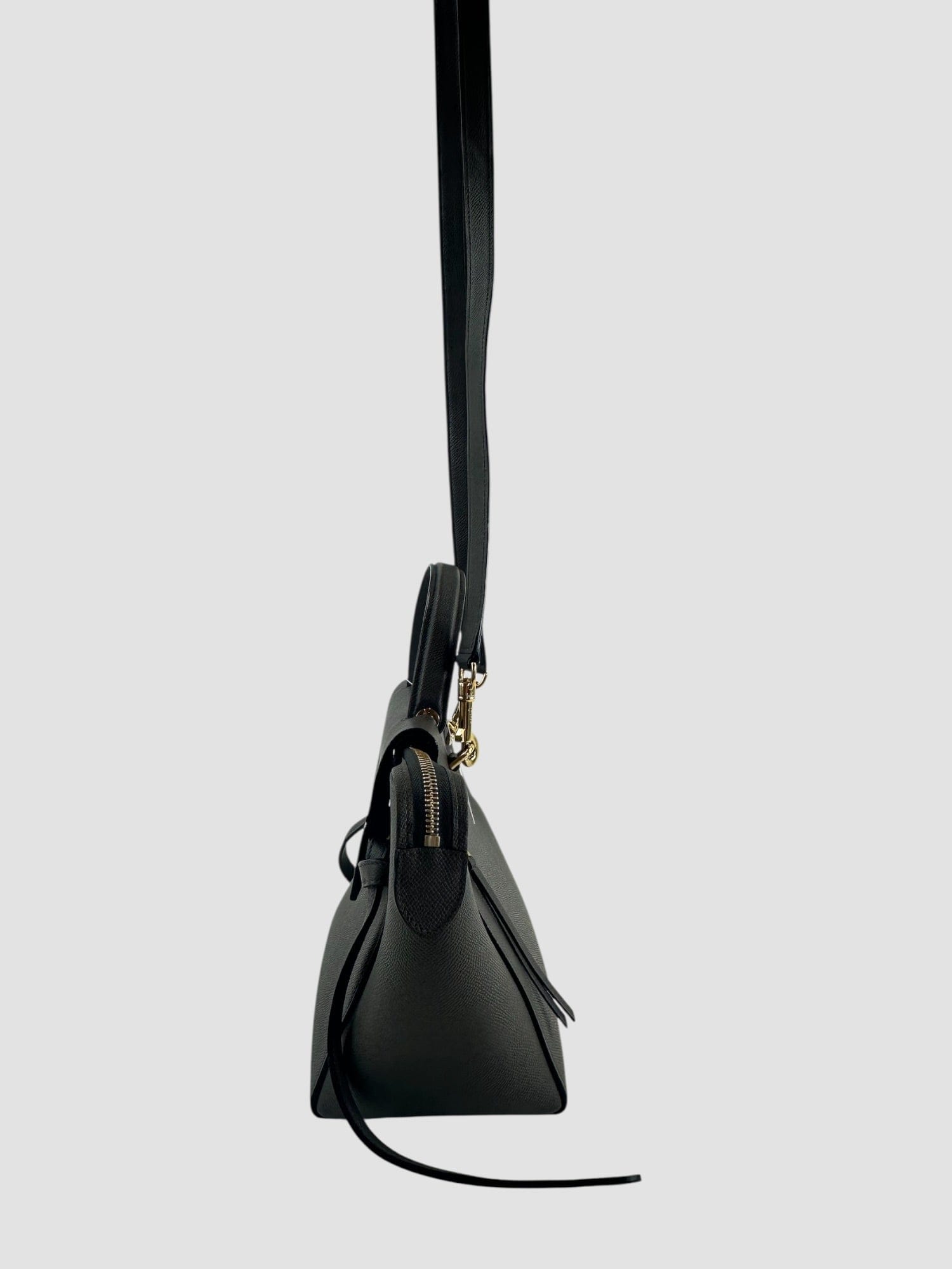 Celine Grey Calfskin Leather Belt Handbag
