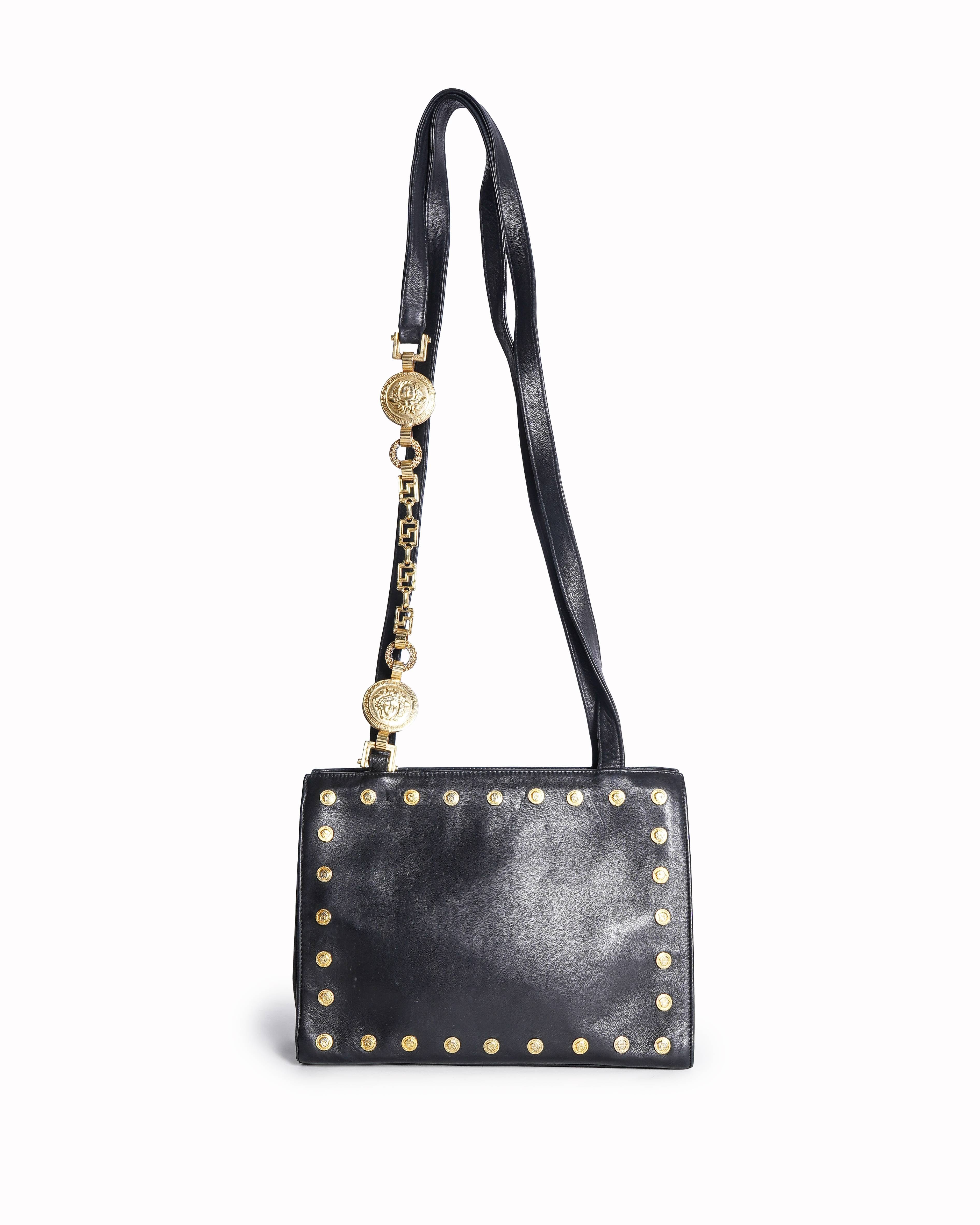 Versace Medusa Shoulder Bag In Black