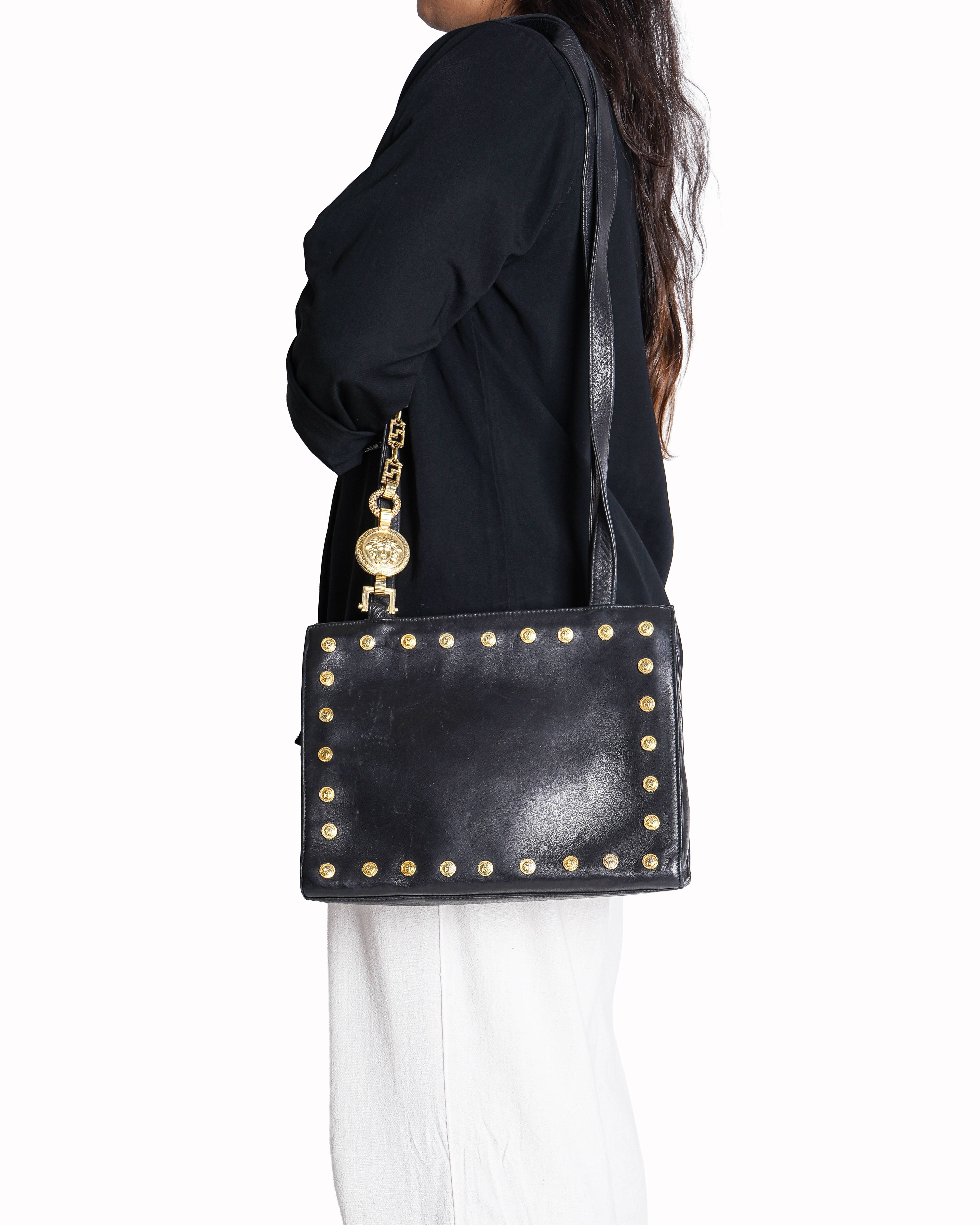 Versace Medusa Shoulder Bag In Black