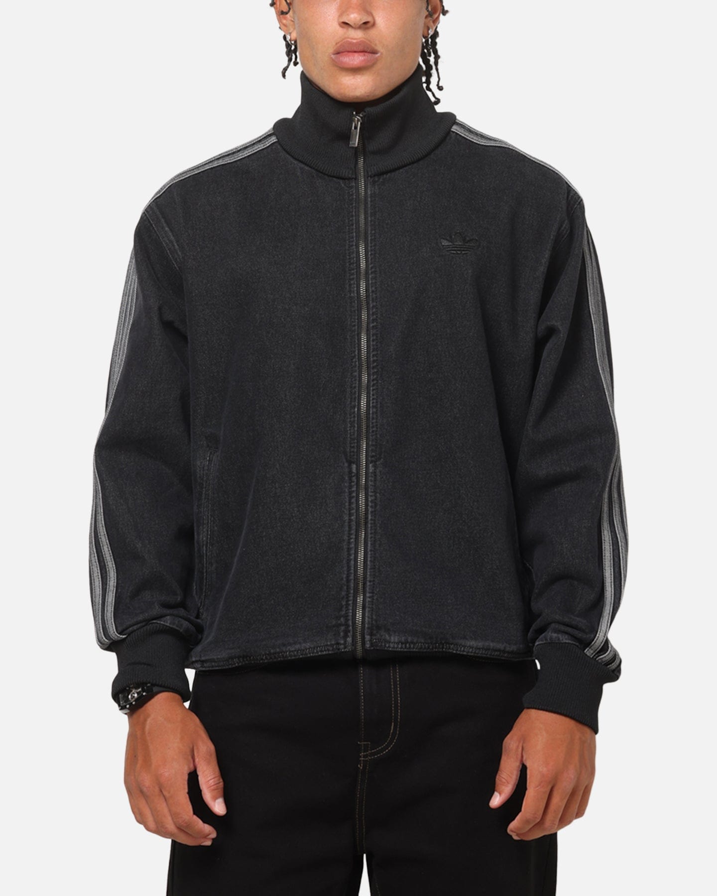 adidas Adicolor Denim Firebird Track Top Black Denim