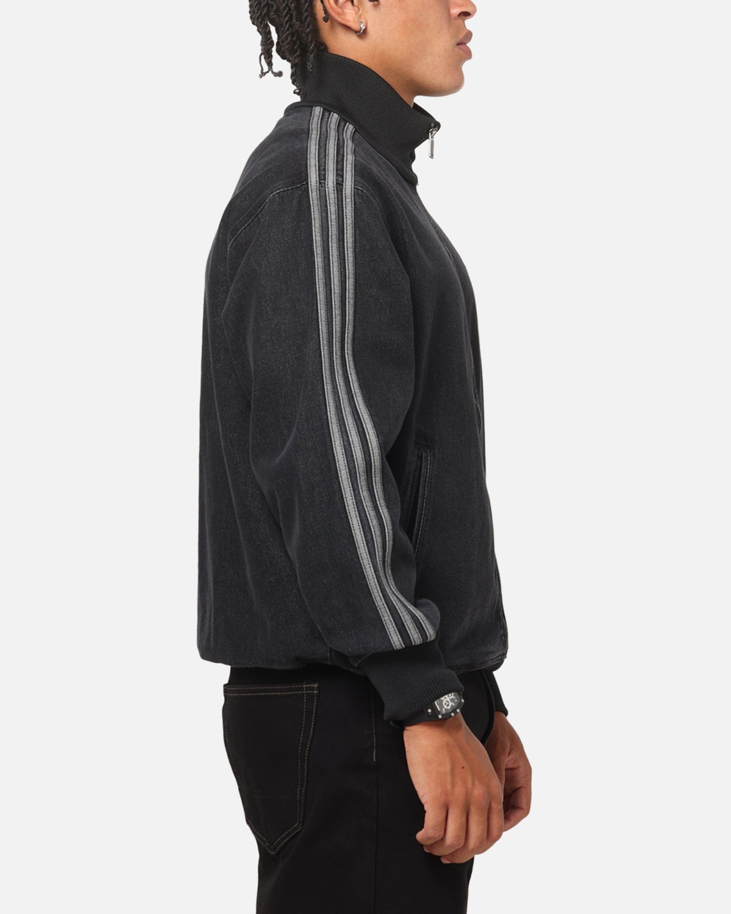 adidas Adicolor Denim Firebird Track Top Black Denim