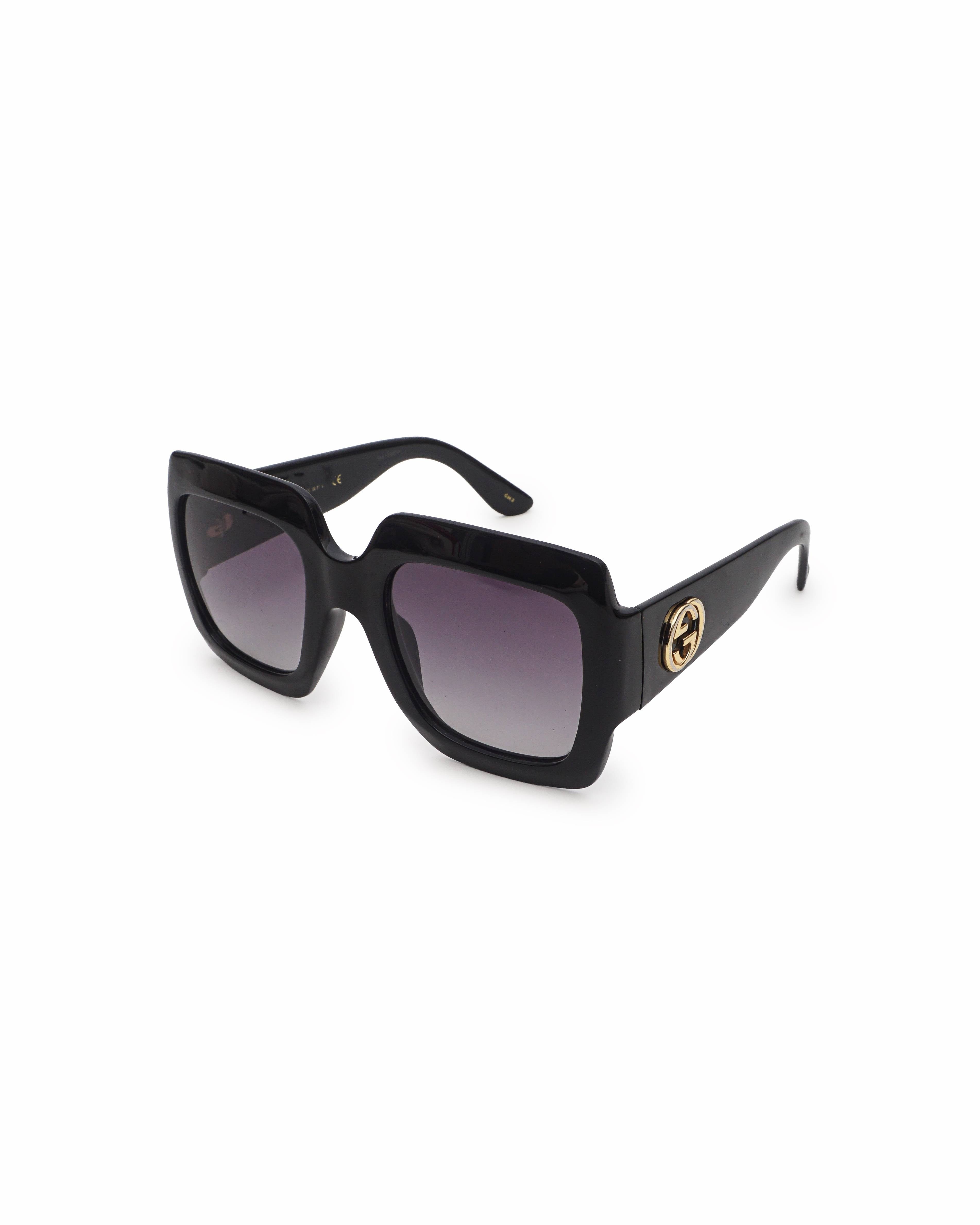 Gucci Black Acetate Oversized Square Sunglasses