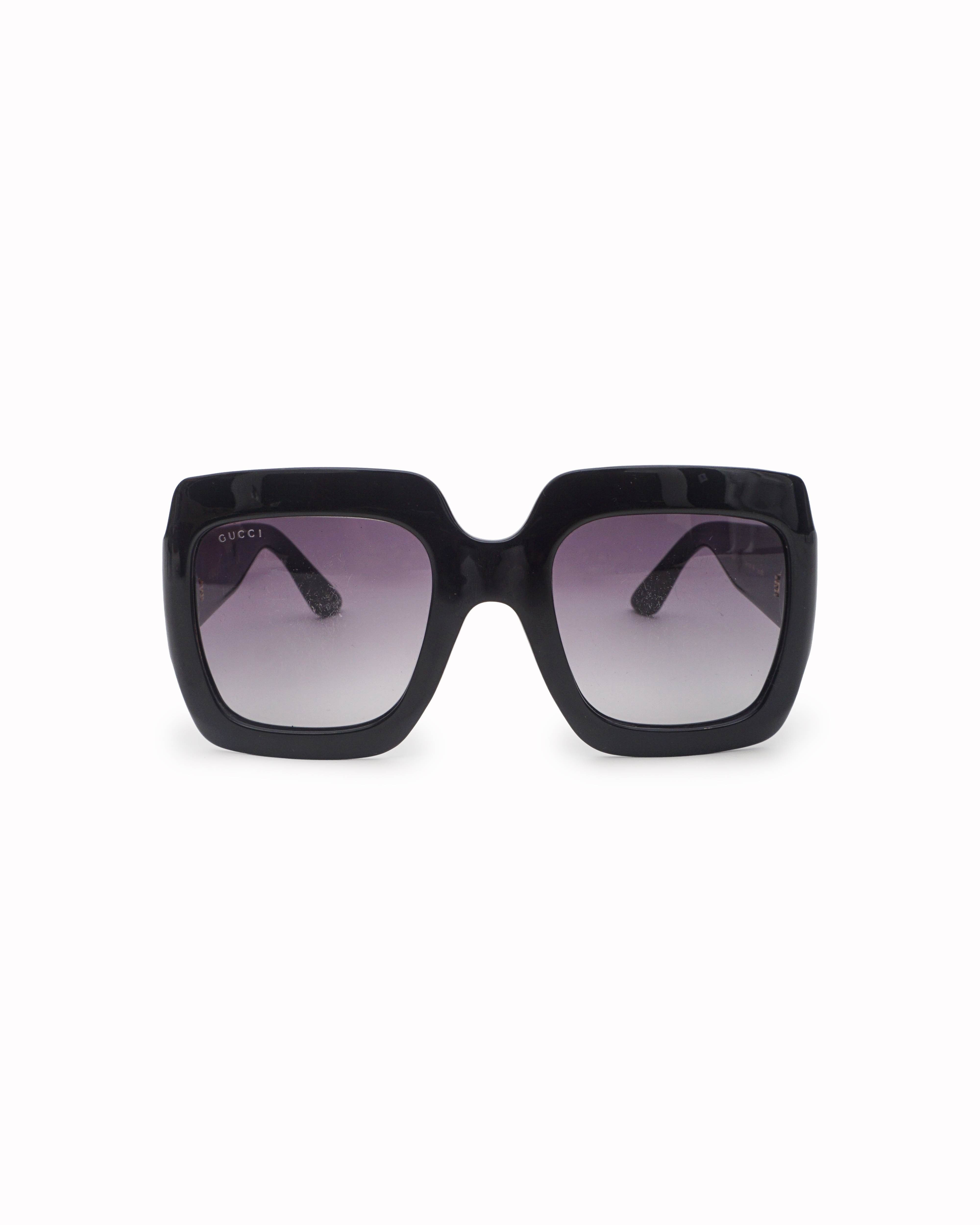 Gucci Black Acetate Oversized Square Sunglasses