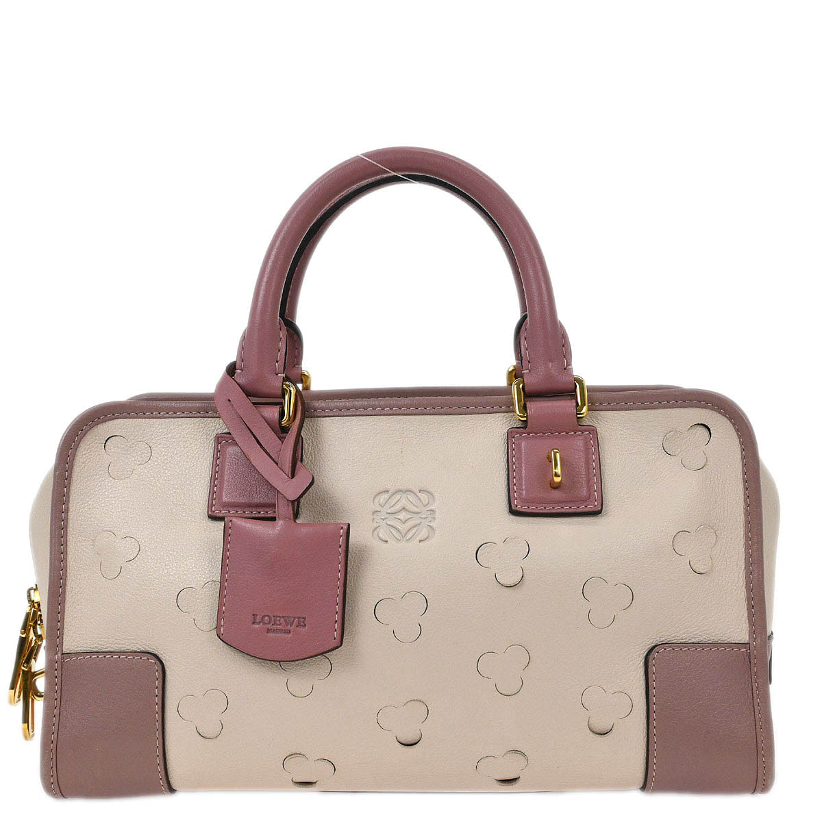 Loewe Ivory Perforated Leather Amazona 28 Handbag