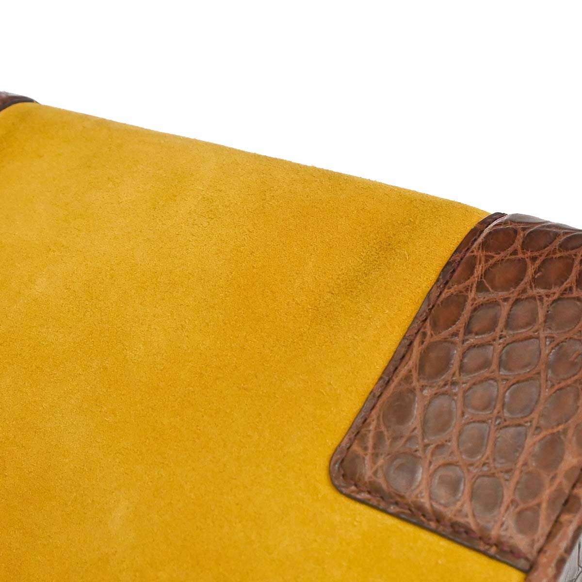 Loewe * Crocodile Brown Suede Amazona 28 Handbag