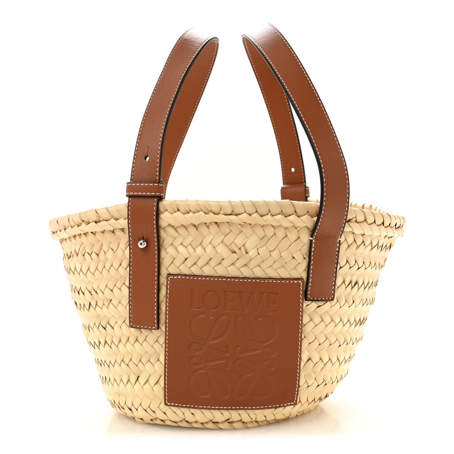 Loewe Raffia Small Basket Tote Bag Natural Tan