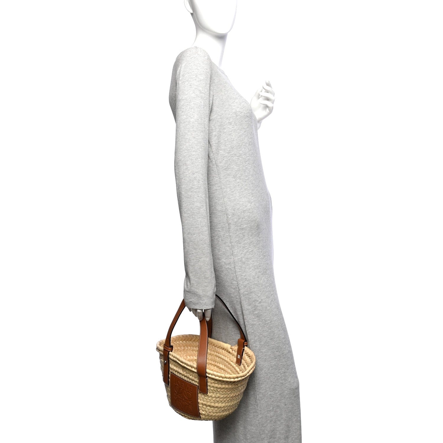 Loewe Raffia Small Basket Tote Bag Natural Tan