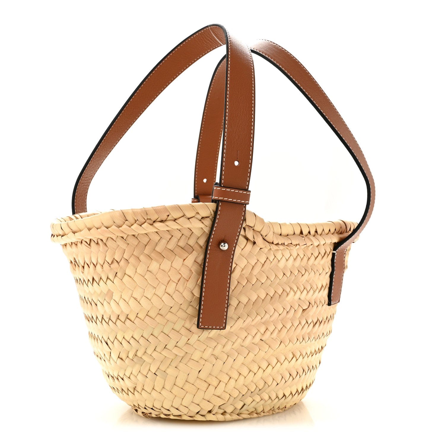Loewe Raffia Small Basket Tote Bag Natural Tan