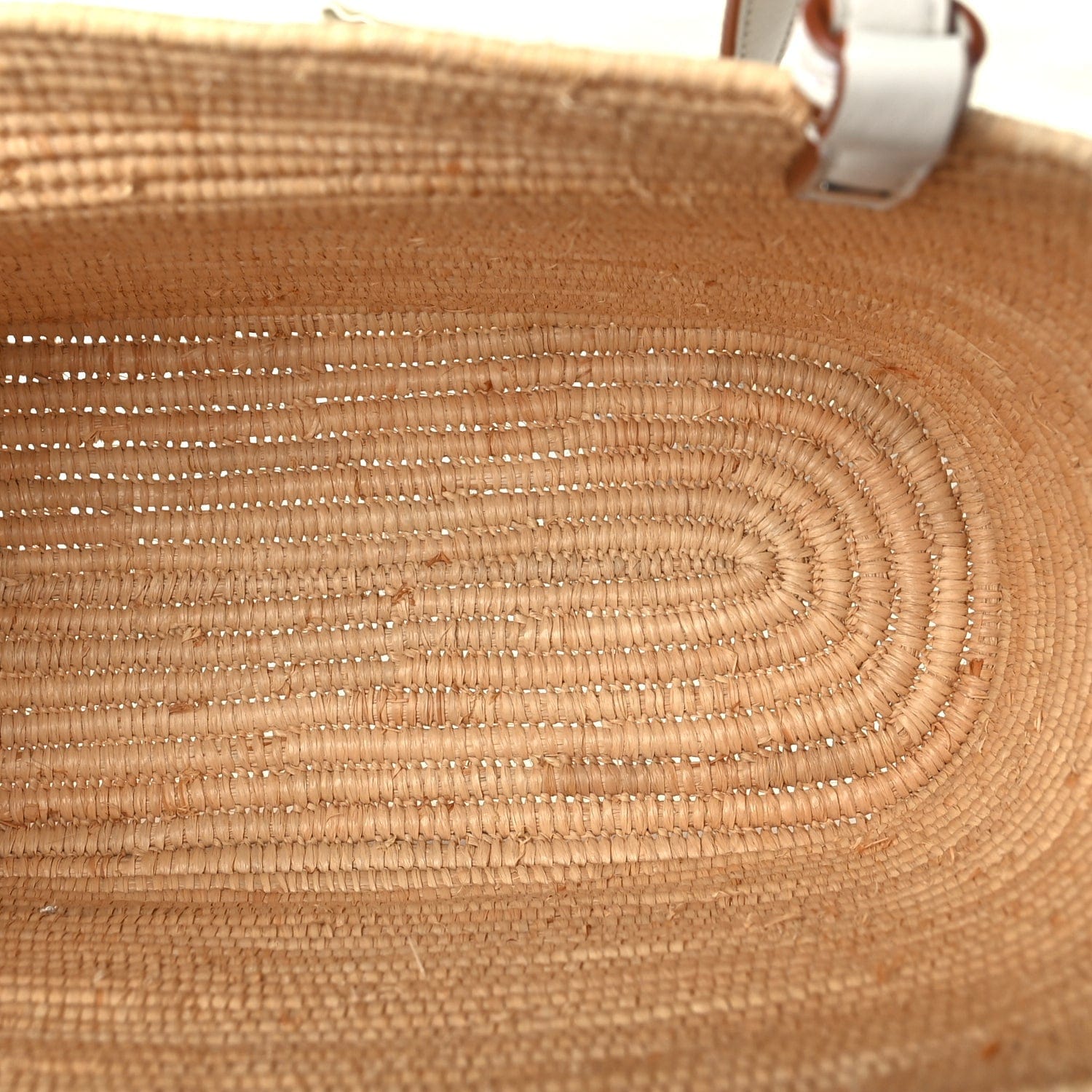 Loewe Raffia Square Small Basket Tote Bag Natural White