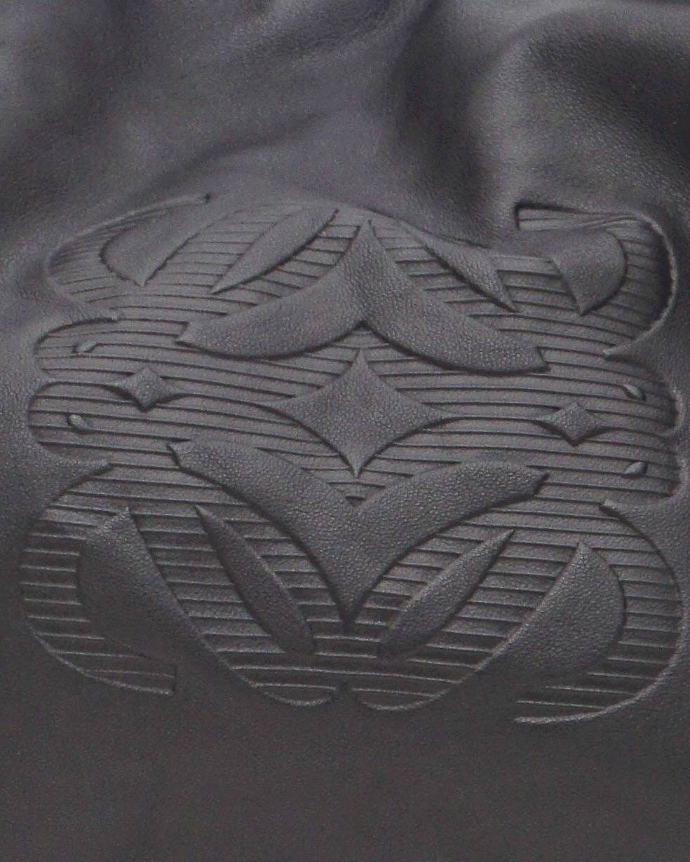 Loewe Black Nappa Leather Embossed Anagram Shoulder Tote Bag