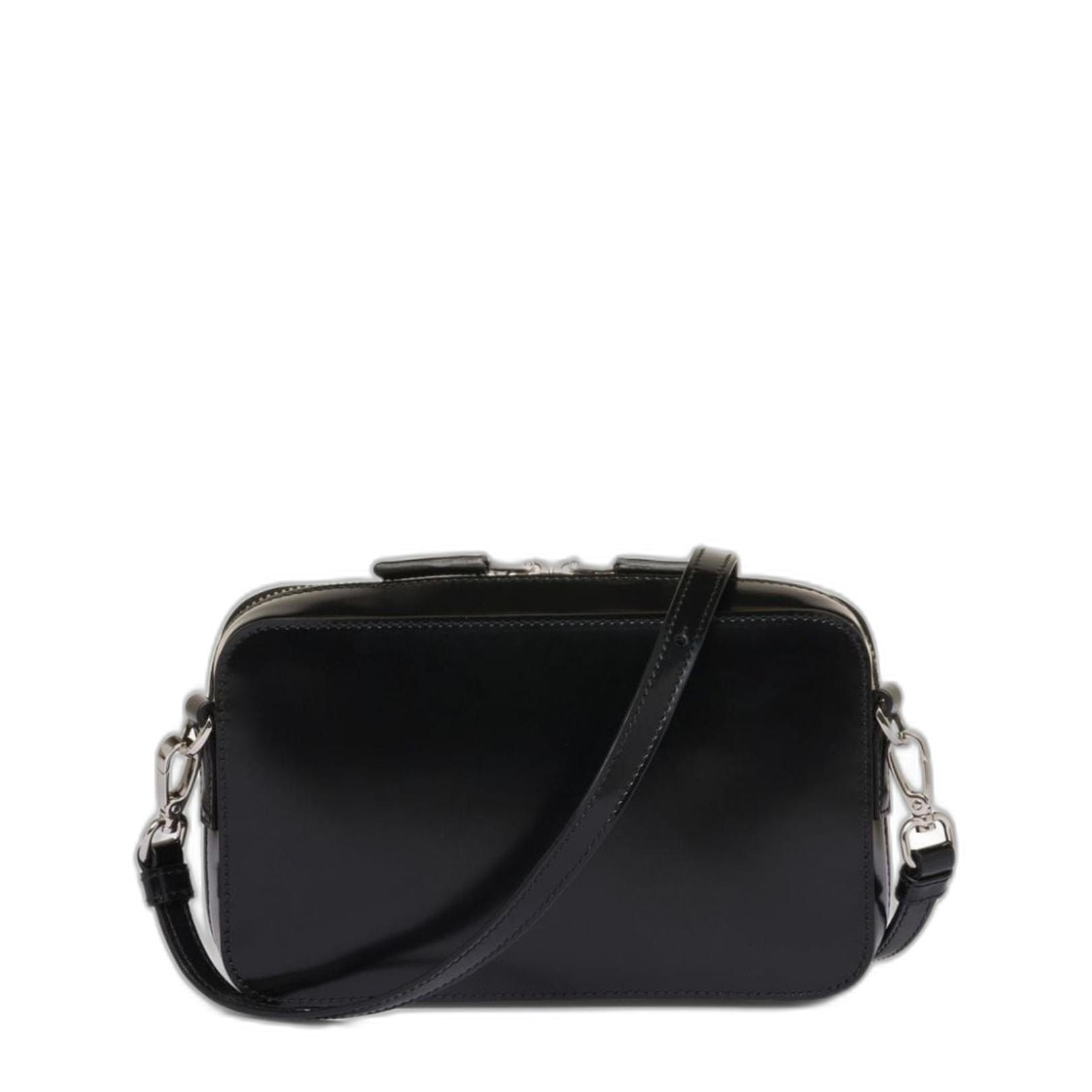 Prada Brique Small Brushed Leather Crossbody - Nero