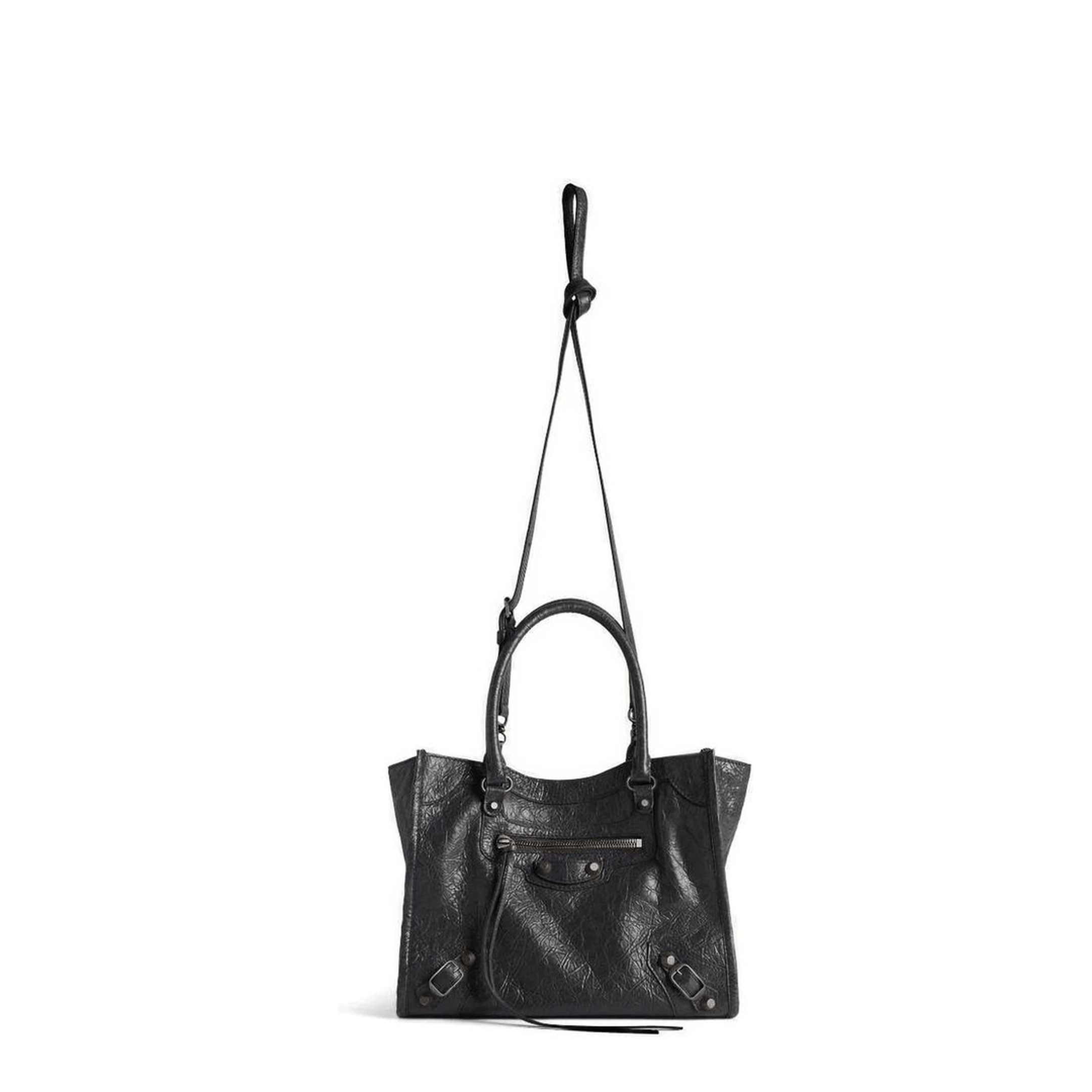 Balenciaga Le City Mini Arena Lambskin Tote Bag - Black