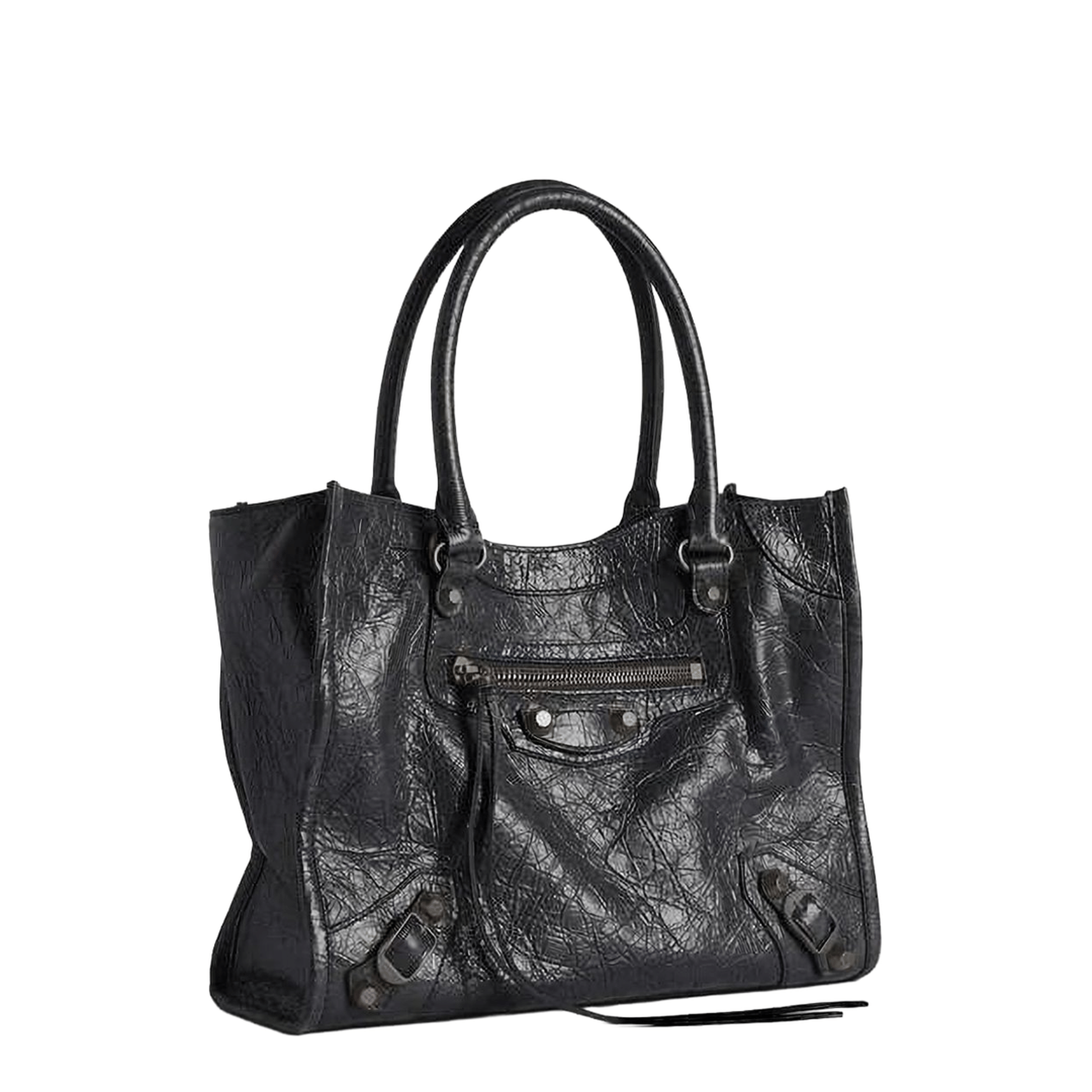 Balenciaga Le City Mini Arena Lambskin Tote Bag - Black