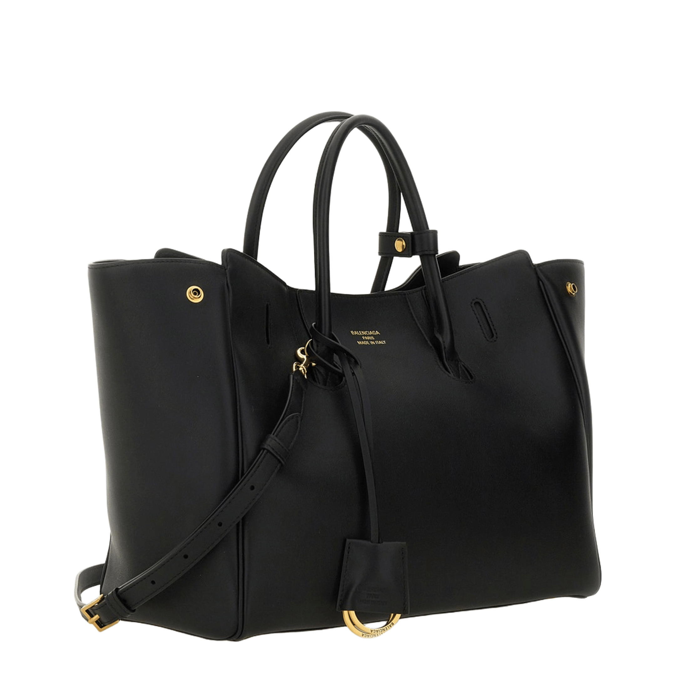 Balenciaga Carry All Hampton Small Calf Leather Tote - Black