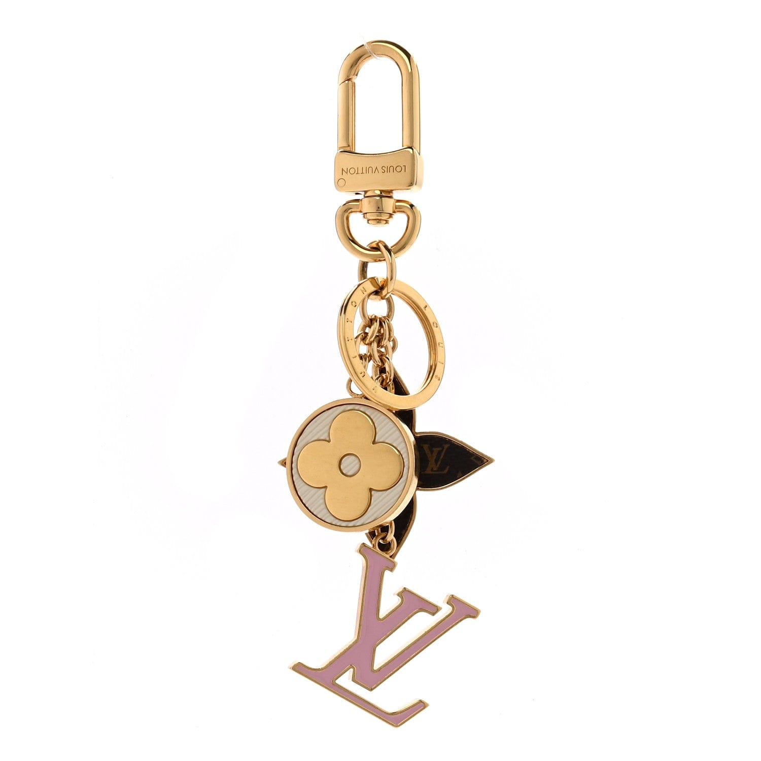 Louis Vuitton Metal Monogram Epi Spring Street Bag Charm Key Holder Gold