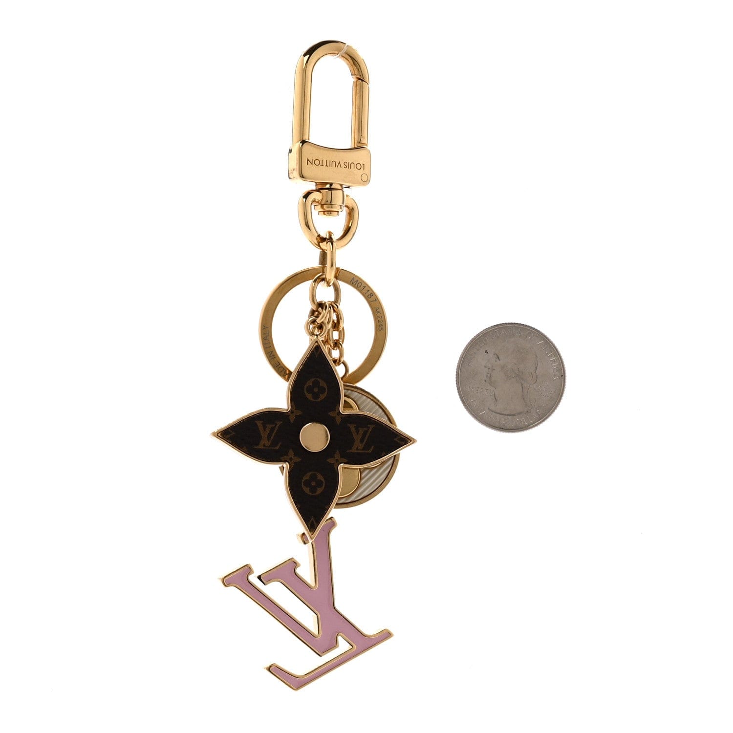 Louis Vuitton Metal Monogram Epi Spring Street Bag Charm Key Holder Gold