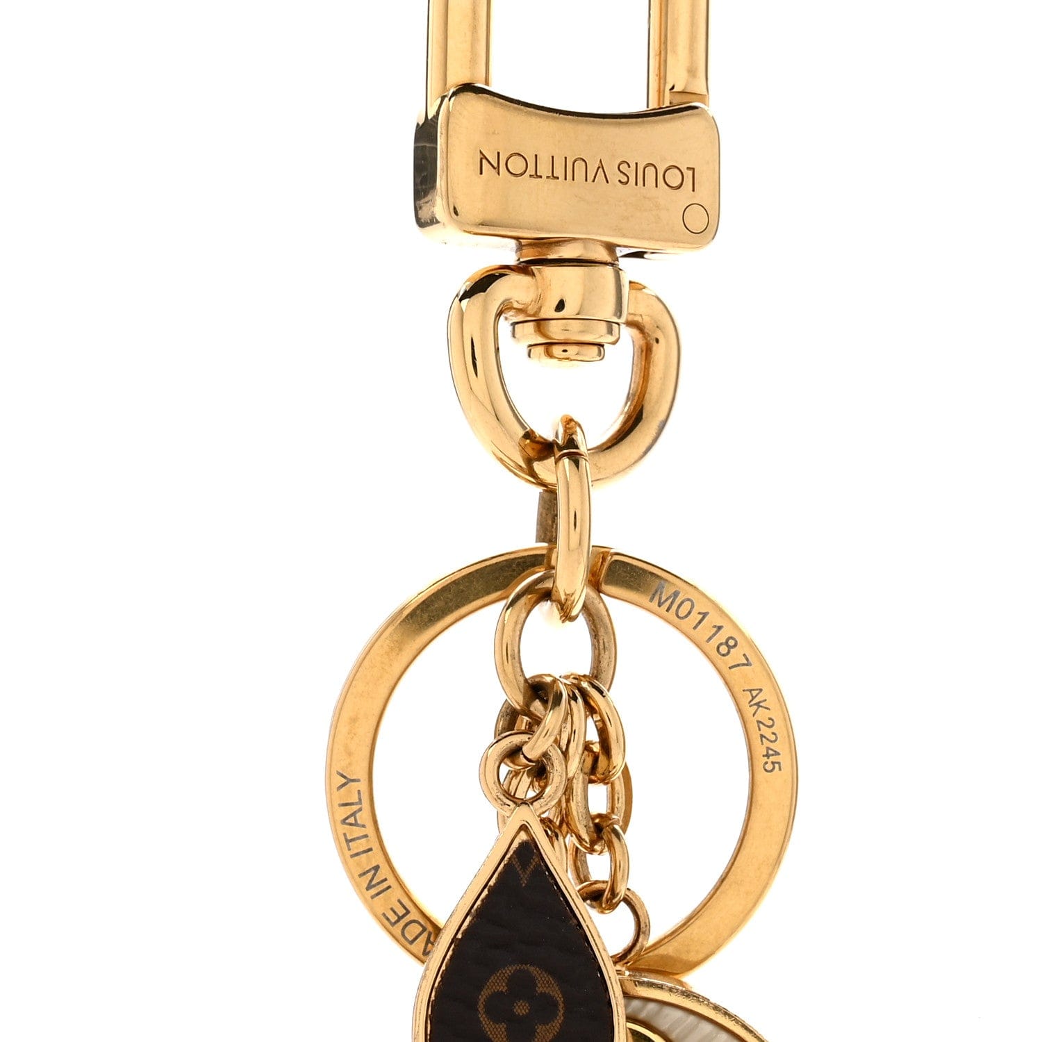 Louis Vuitton Metal Monogram Epi Spring Street Bag Charm Key Holder Gold