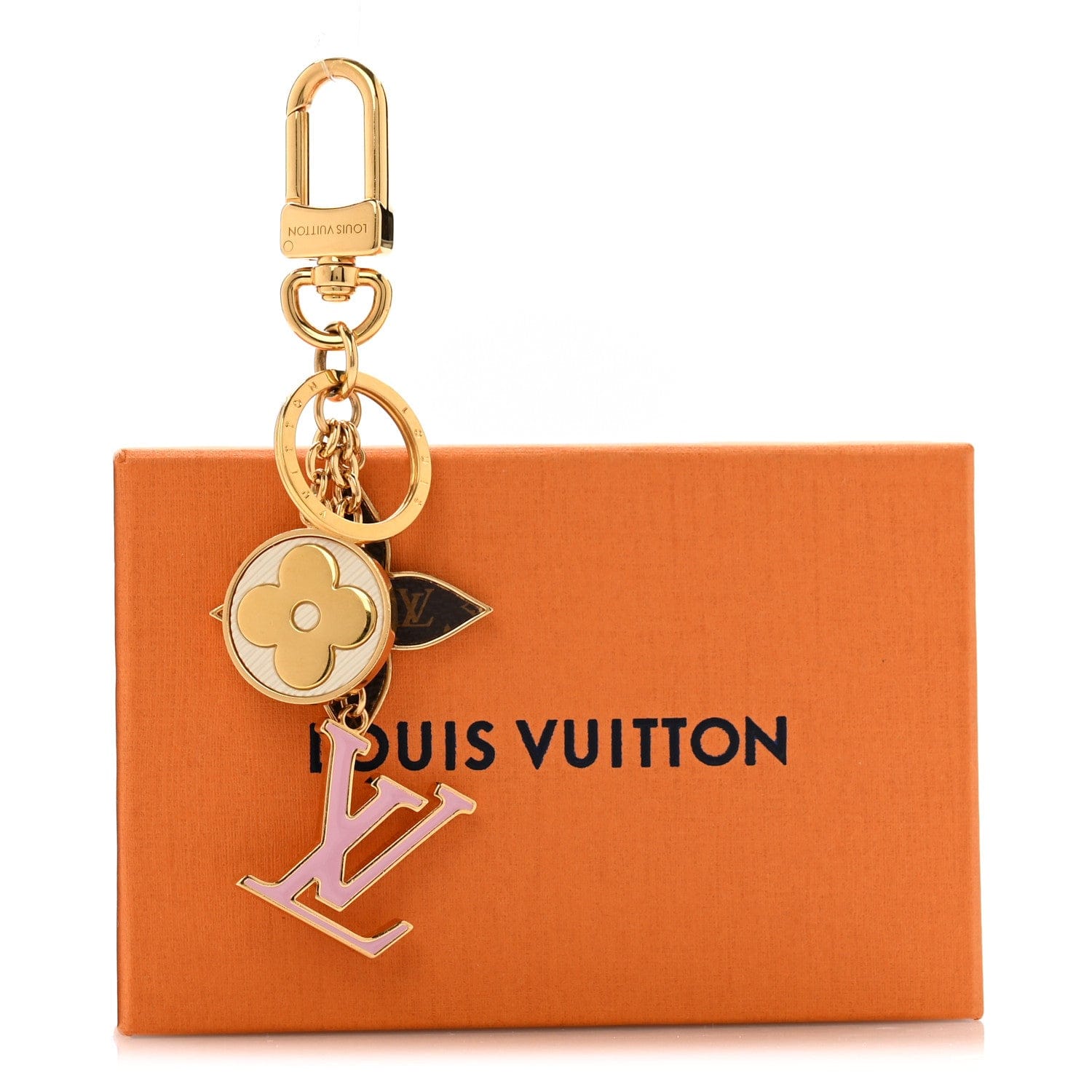 Louis Vuitton Metal Monogram Epi Spring Street Bag Charm Key Holder Gold