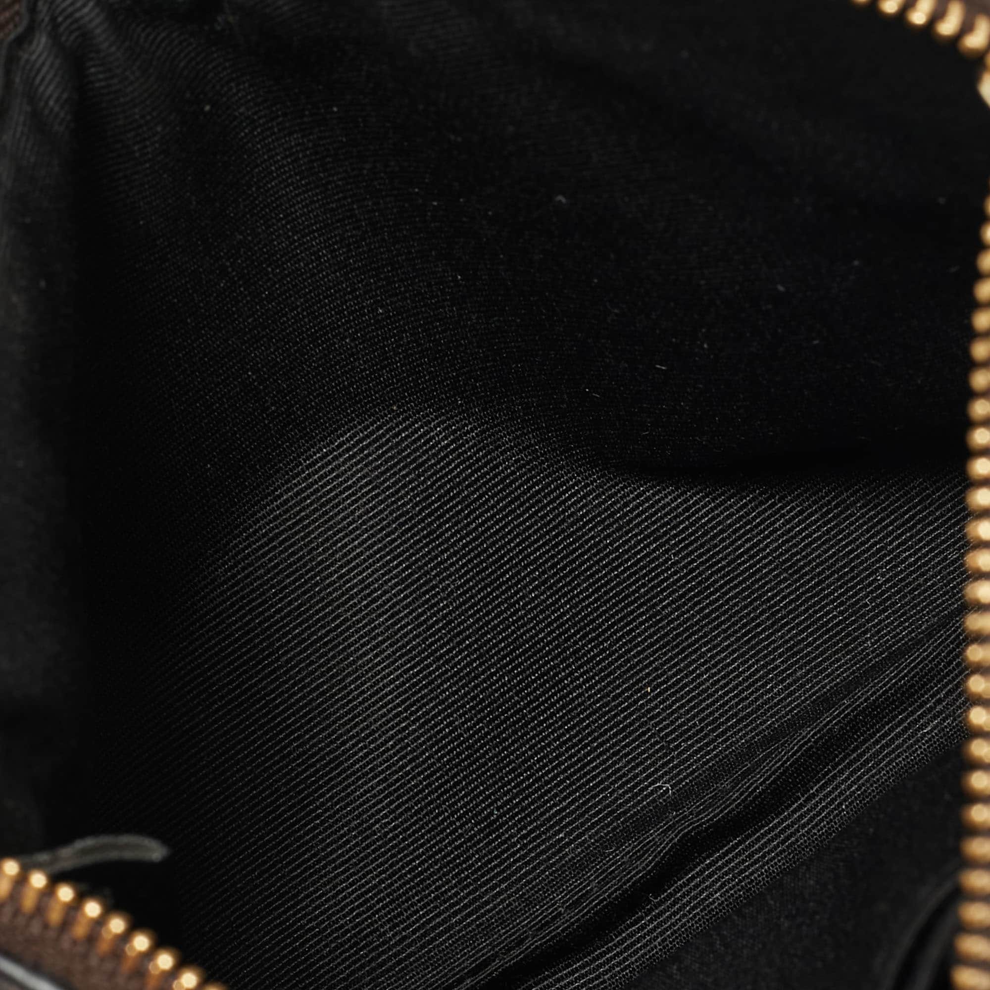 Coach Brown/black Signature Coated Canvas And Leather Corner Zip Wristlet