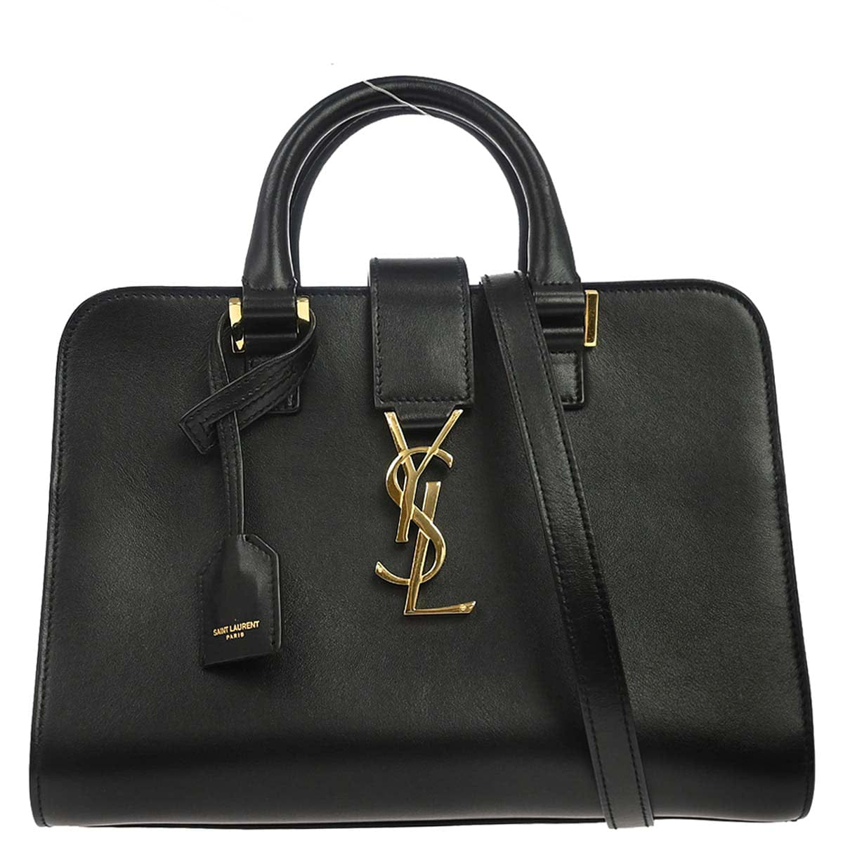 Saint Laurent Black Calfskin Baby Cabas 2way Shoulder Handbag