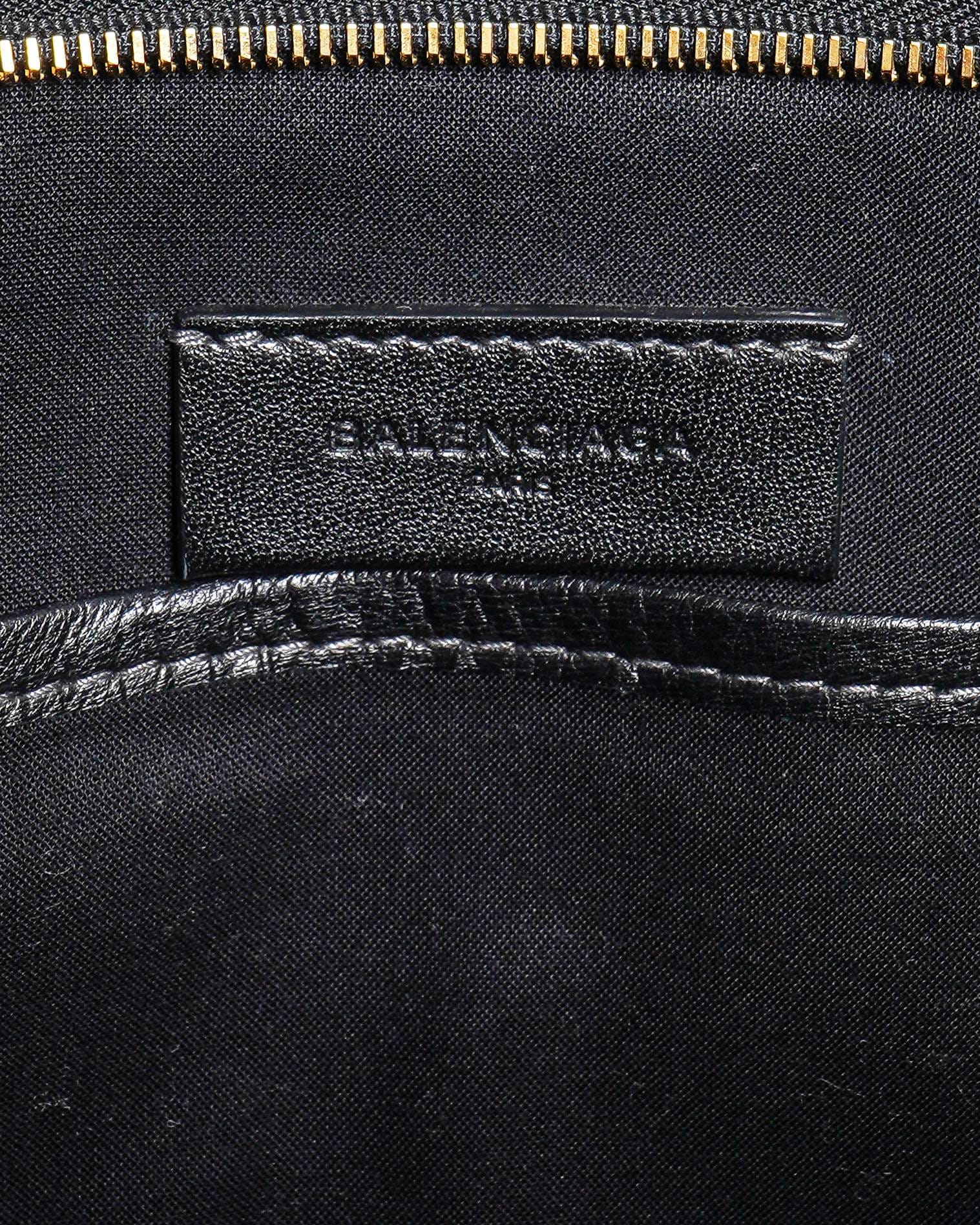 Balenciaga Bazar Tartan Woven Leather Pouch Clutch