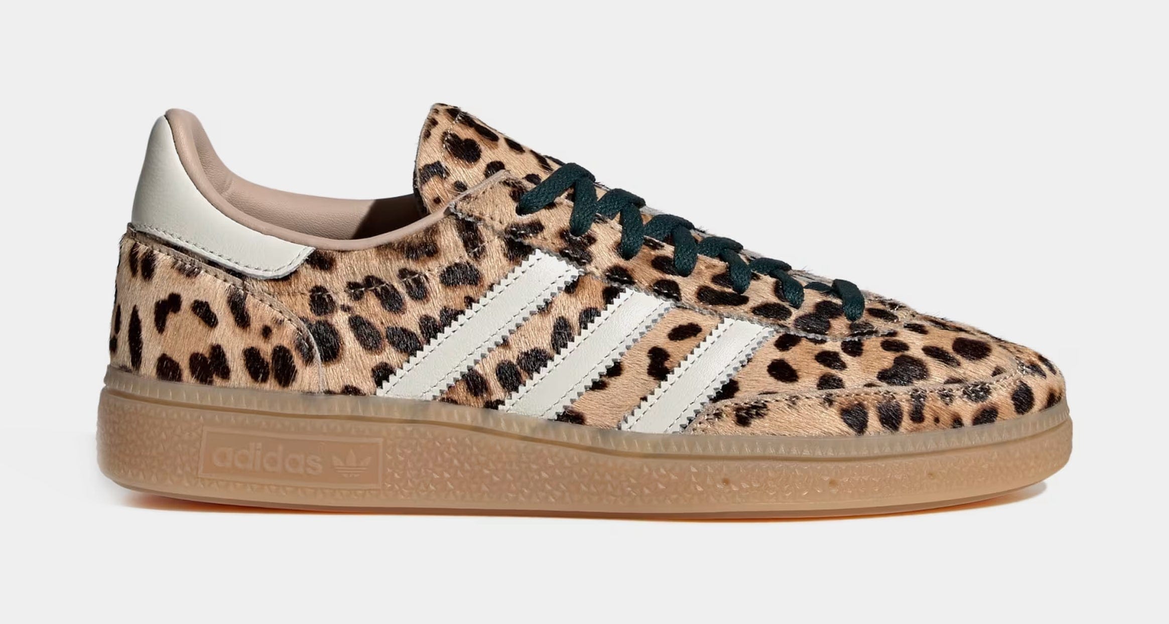 adidas Handball Spezial Leopard Womens Lifestyle Shoes (Magic Beige/Ivory/Aurora Ivy)