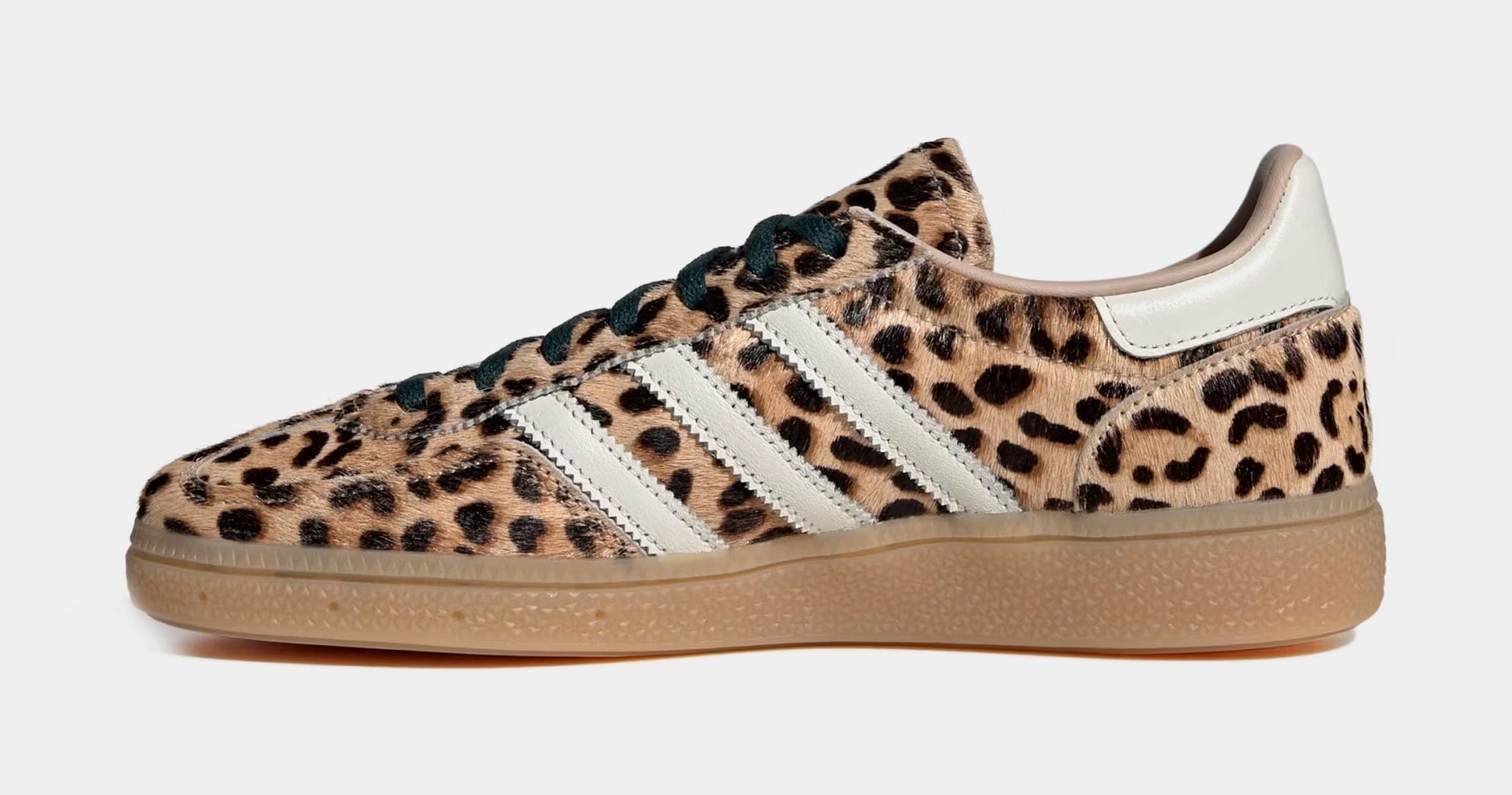 adidas Handball Spezial Leopard Womens Lifestyle Shoes (Magic Beige/Ivory/Aurora Ivy)