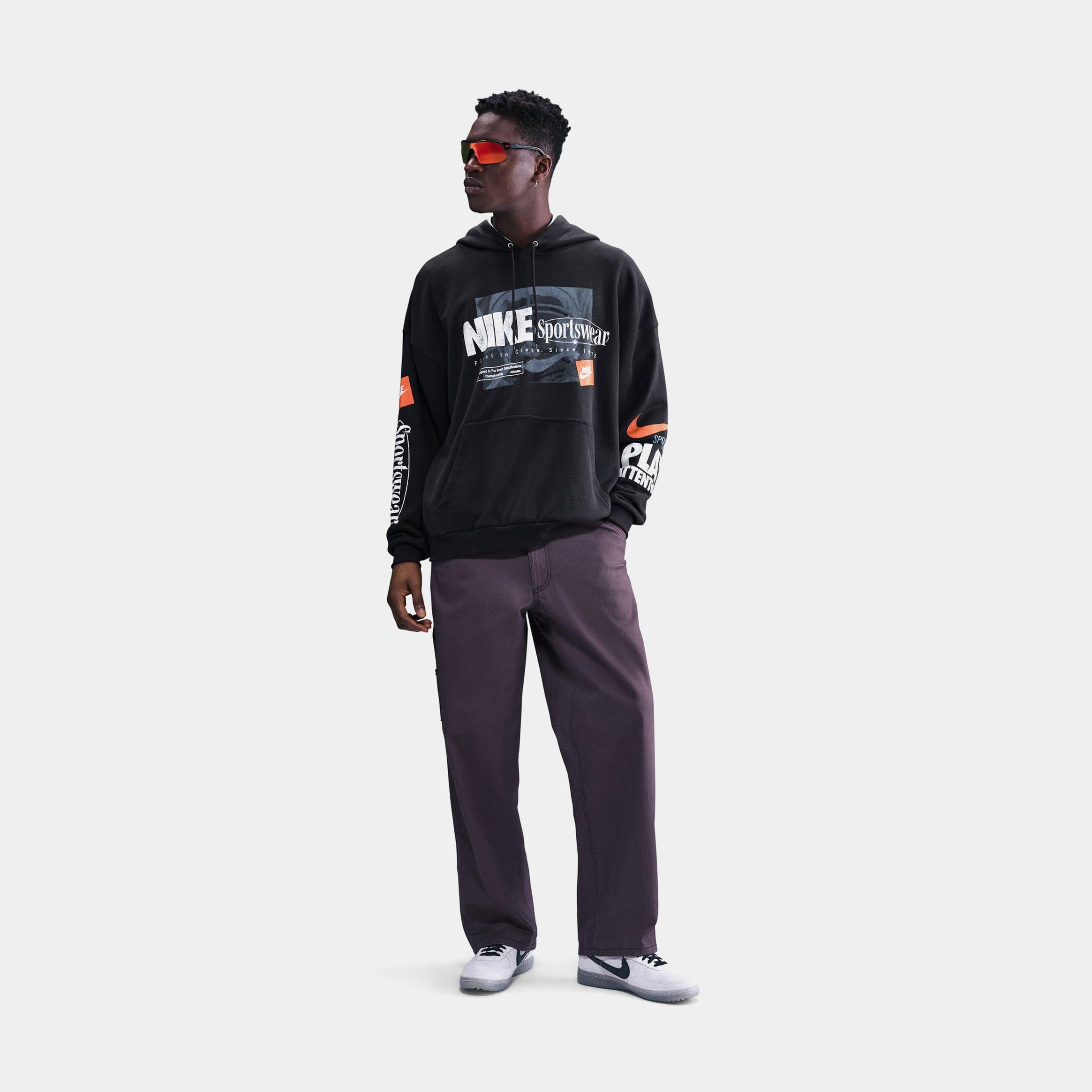 Nike NSW Club Oversized French Terry Pullover Mens Hoodie (Off Noir)