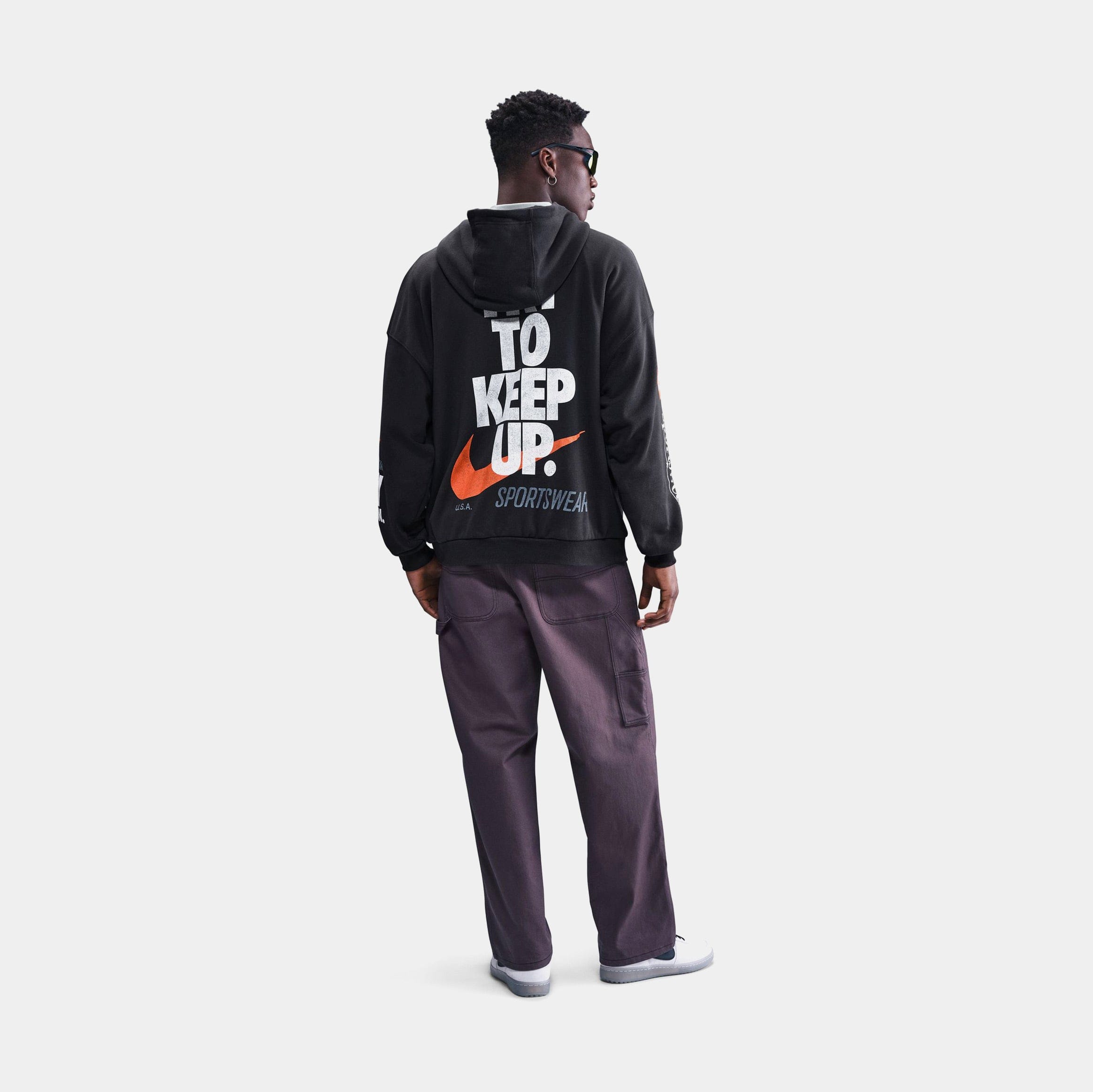 Nike NSW Club Oversized French Terry Pullover Mens Hoodie (Off Noir)