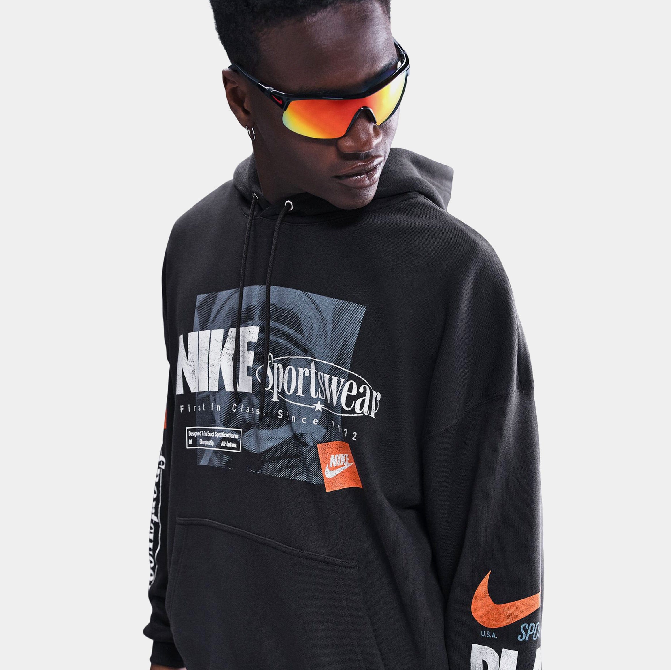 Nike NSW Club Oversized French Terry Pullover Mens Hoodie (Off Noir)