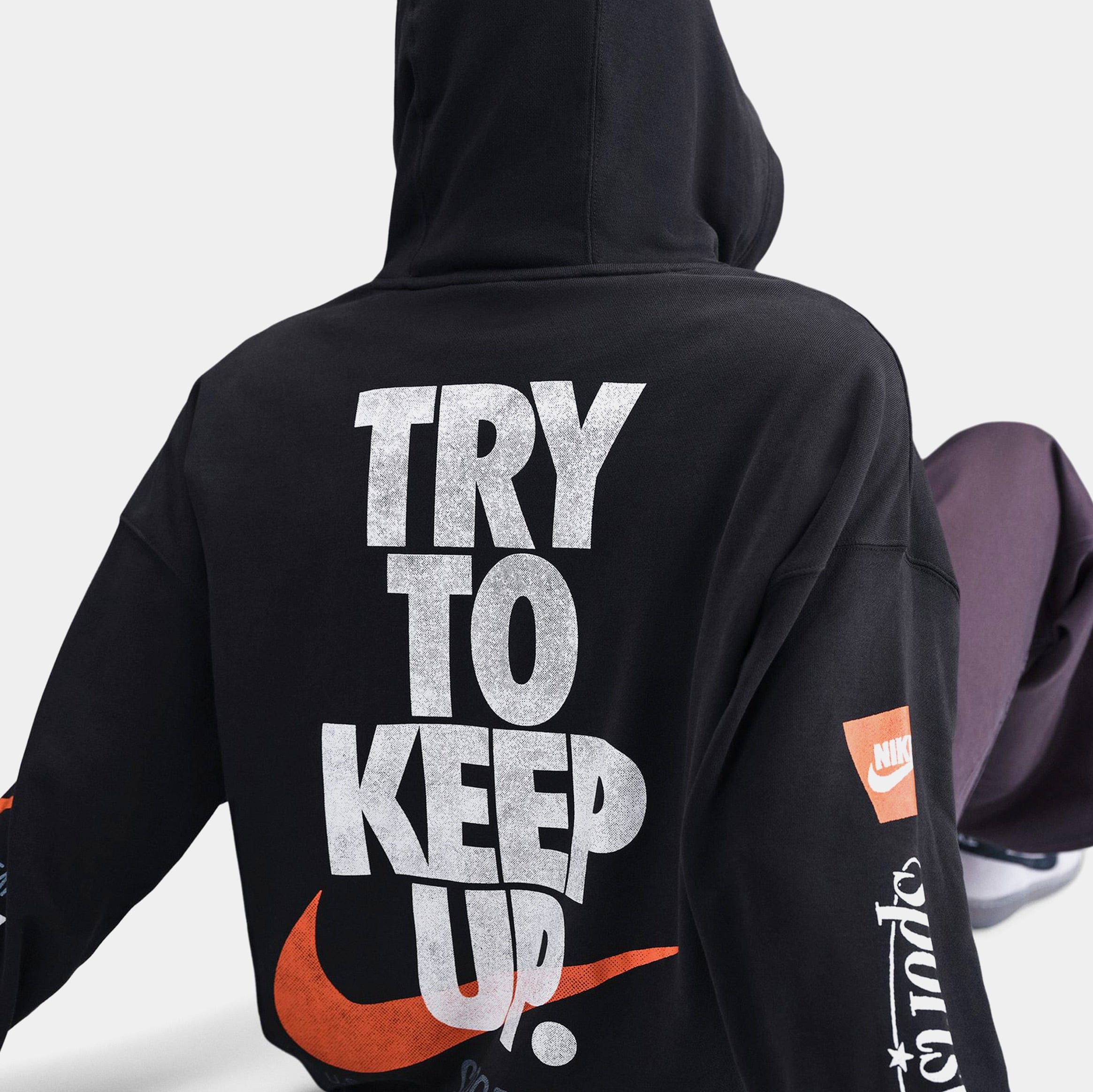 Nike NSW Club Oversized French Terry Pullover Mens Hoodie (Off Noir)