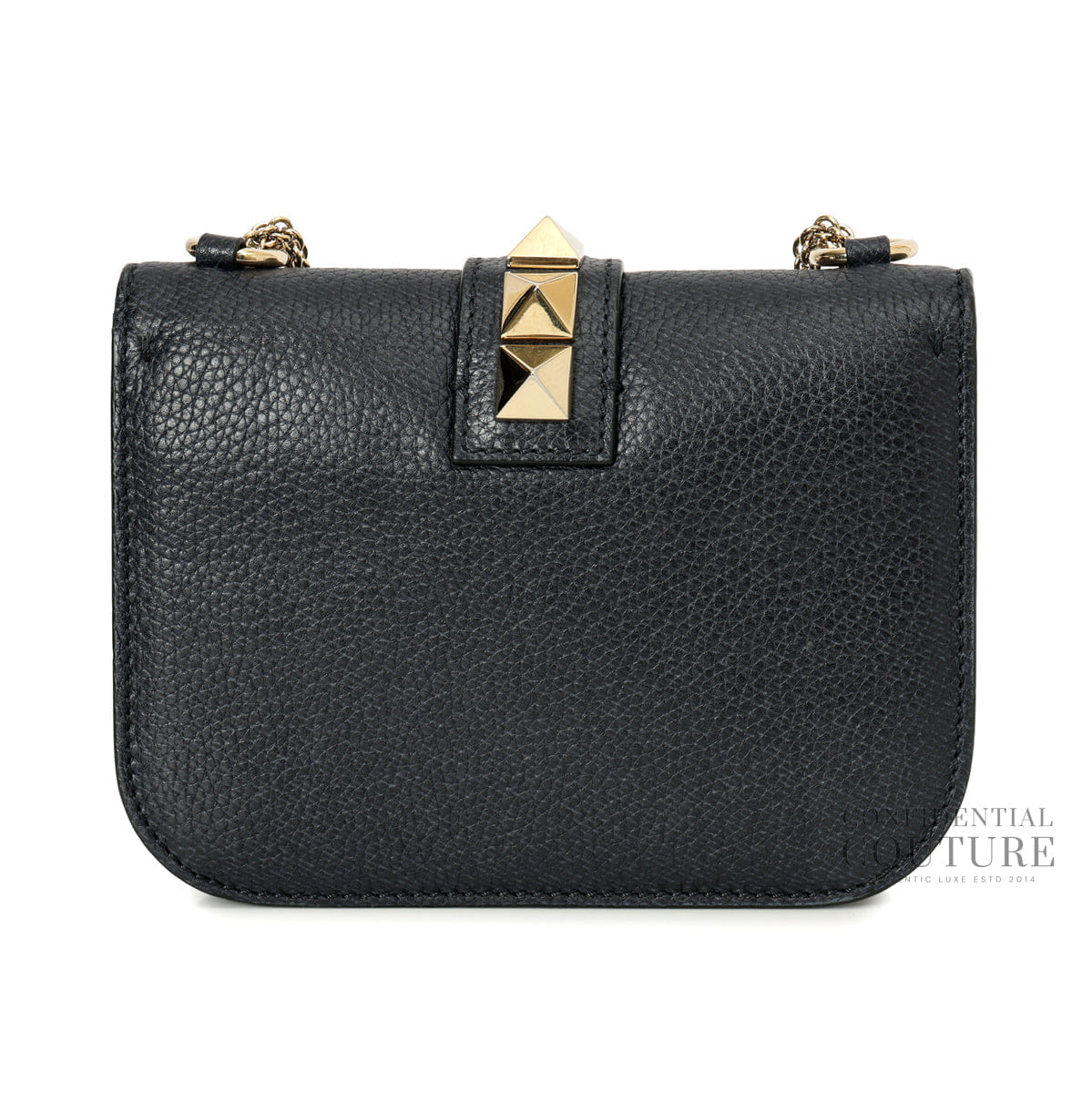 Valentino Rockstud Glam Lock Small Black Flap Bag