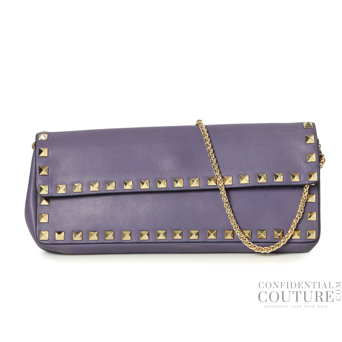 Valentino Garavani Purple Rockstud Wallet On Chain Bag