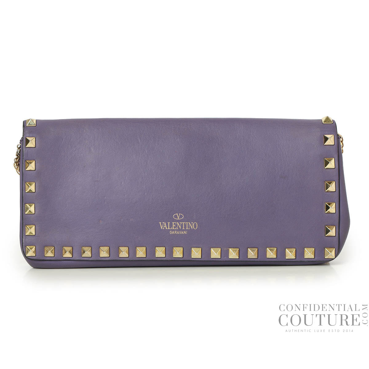 Valentino Garavani Purple Rockstud Wallet On Chain Bag