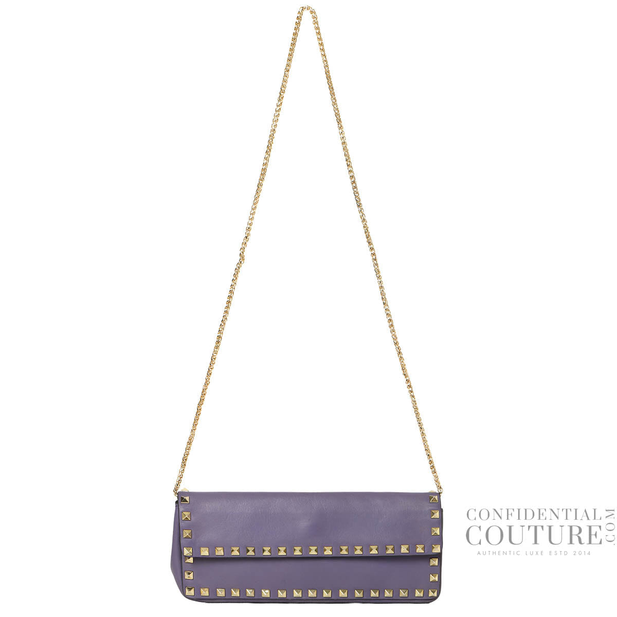Valentino Garavani Purple Rockstud Wallet On Chain Bag